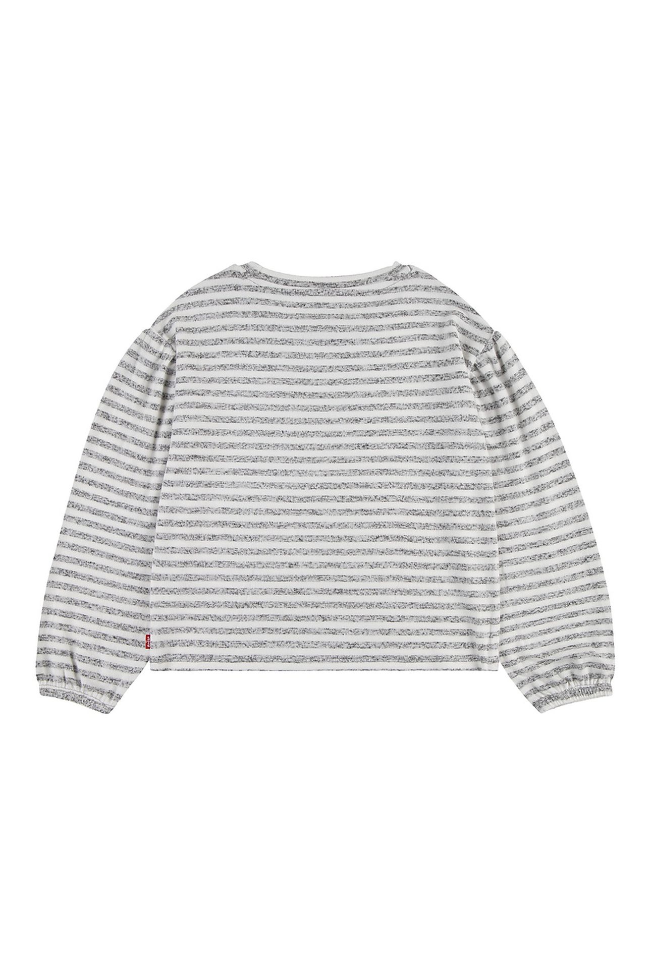 GIRLS HACCI STRIPED LS KNIT TOP DARK GREY HEATHER 2