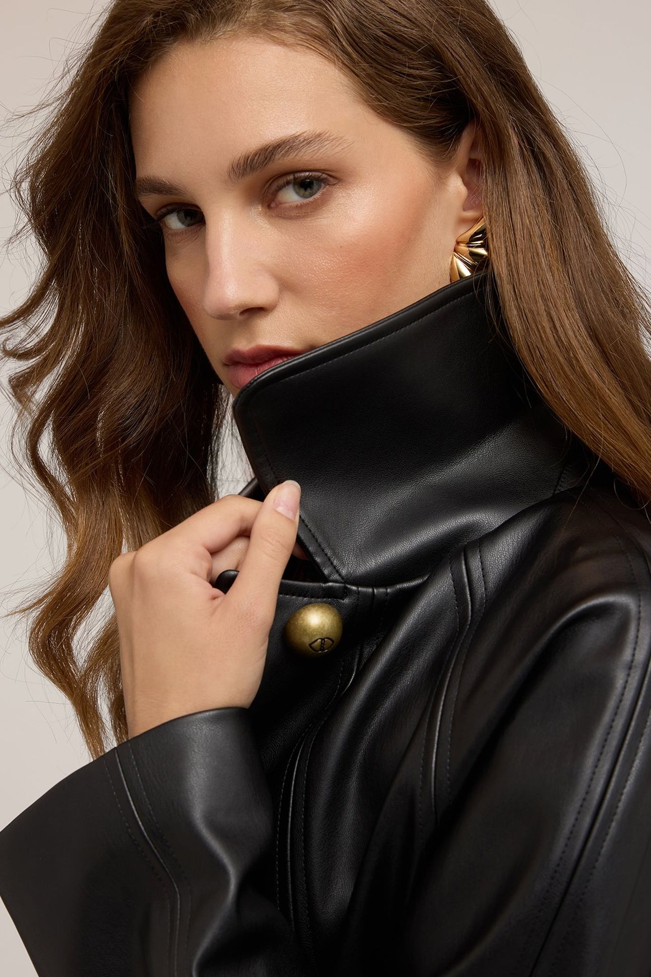LONG JACKET IN COATED FABRIC BLACK 5