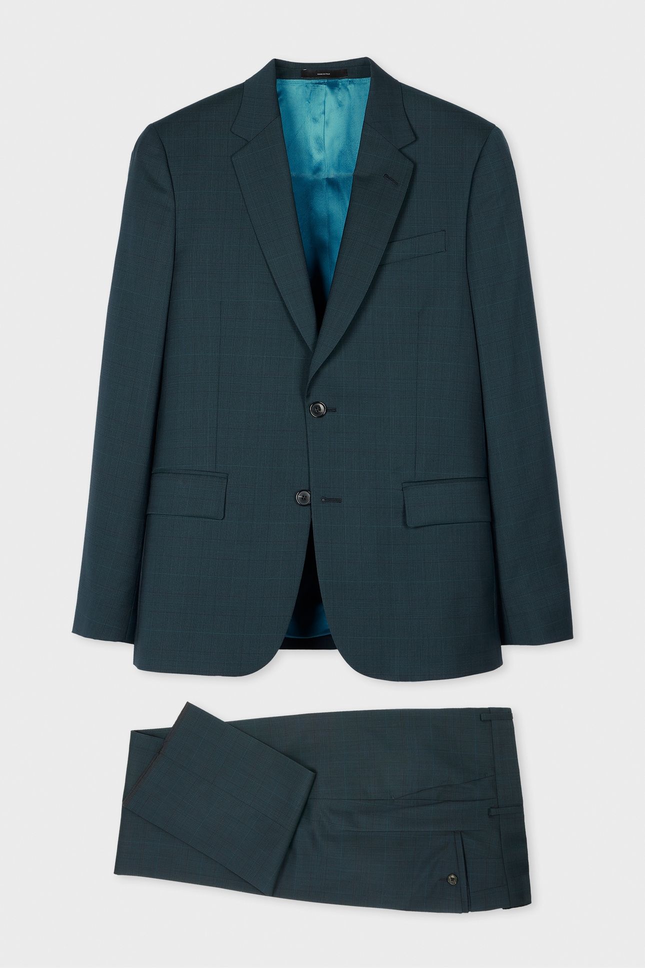 MENS TAILORED FIT 2BTN SUIT PETROL GREEN 5