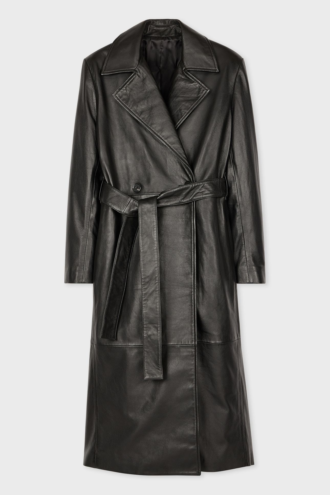 WOMENS COAT LEATHER BLACK 5