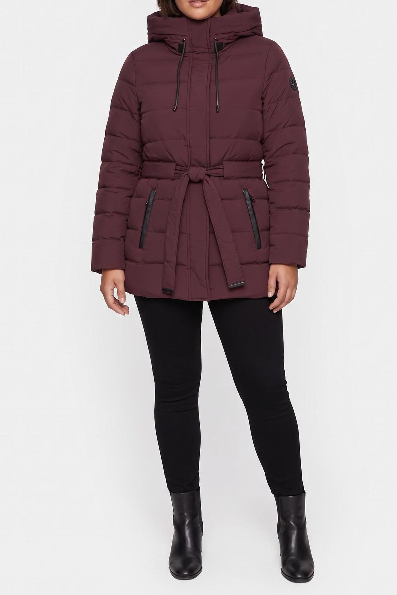 BELTED HORIZONTAL QUILTED MERLOT 1