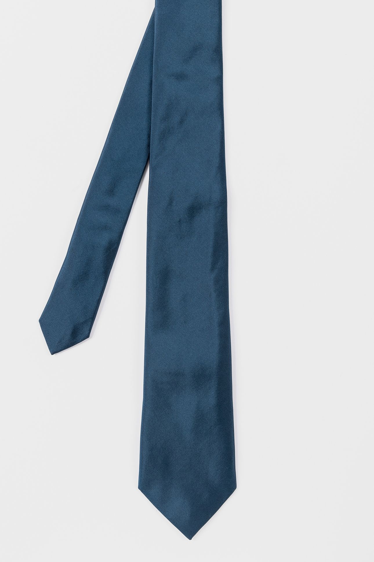 MEN TIE PLAIN SILK PETROL BLUE 1