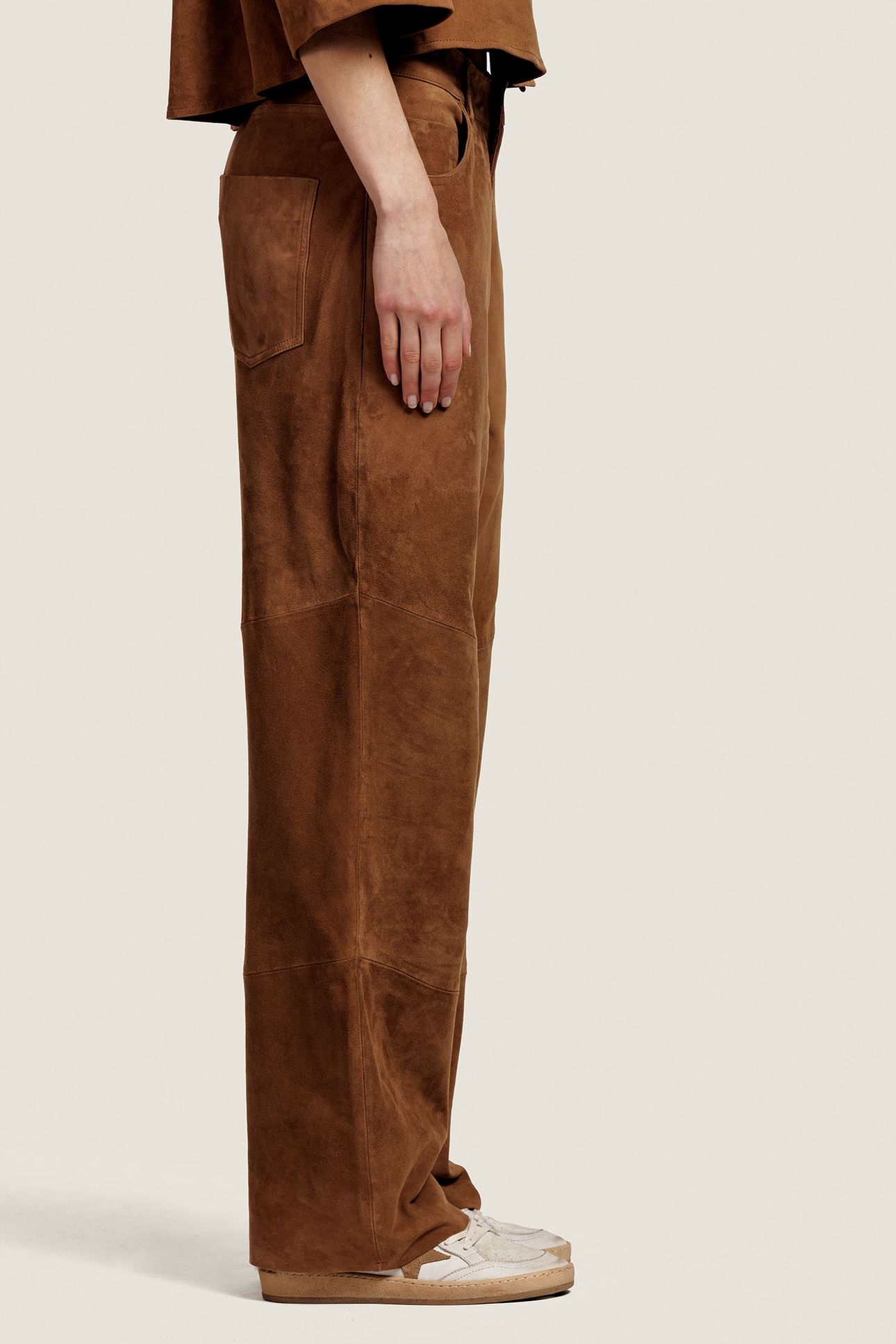 FLO SUEDE TROUSER OAK 3