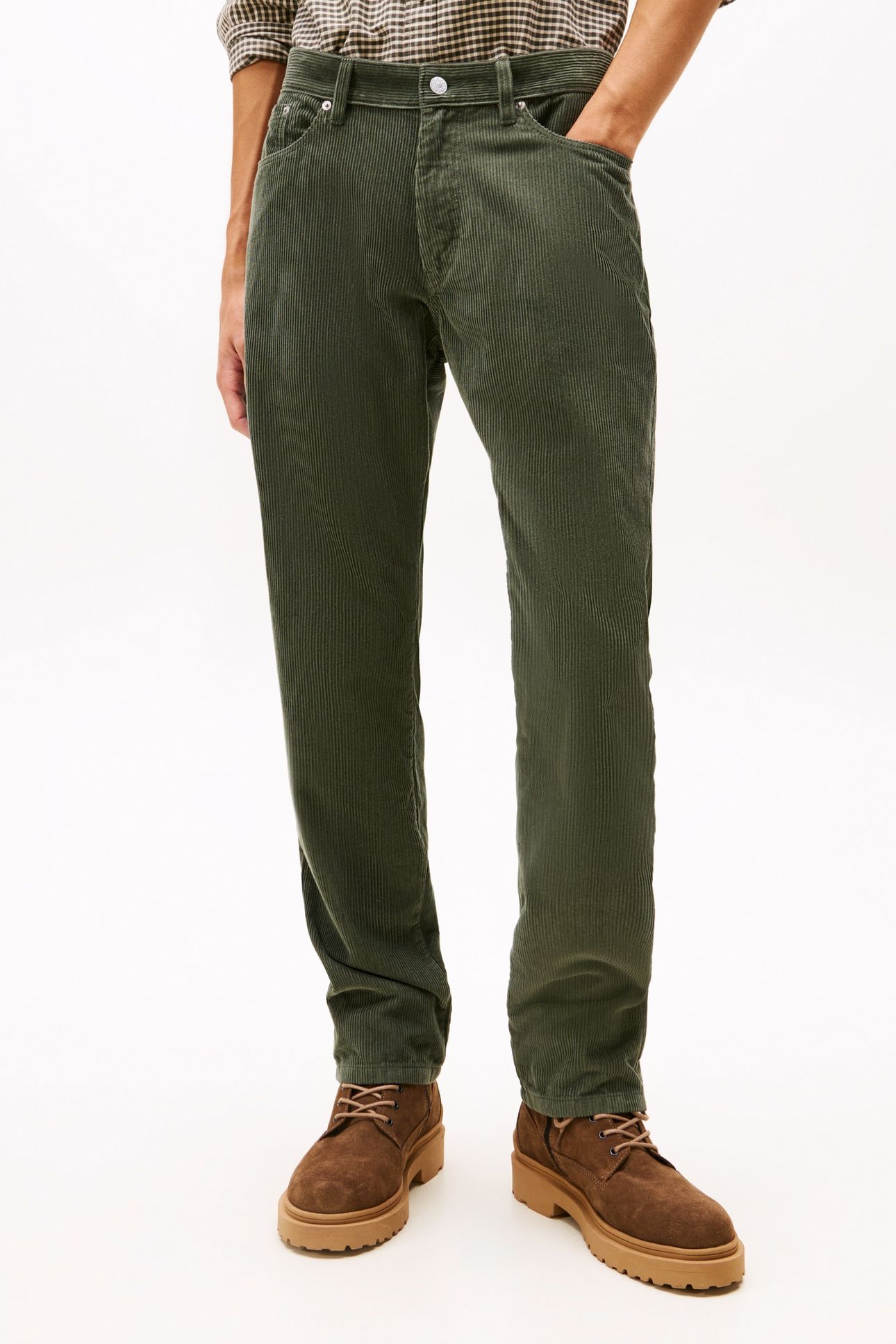 TJM RYAN CORD CHINO PEWTER GREEN 1
