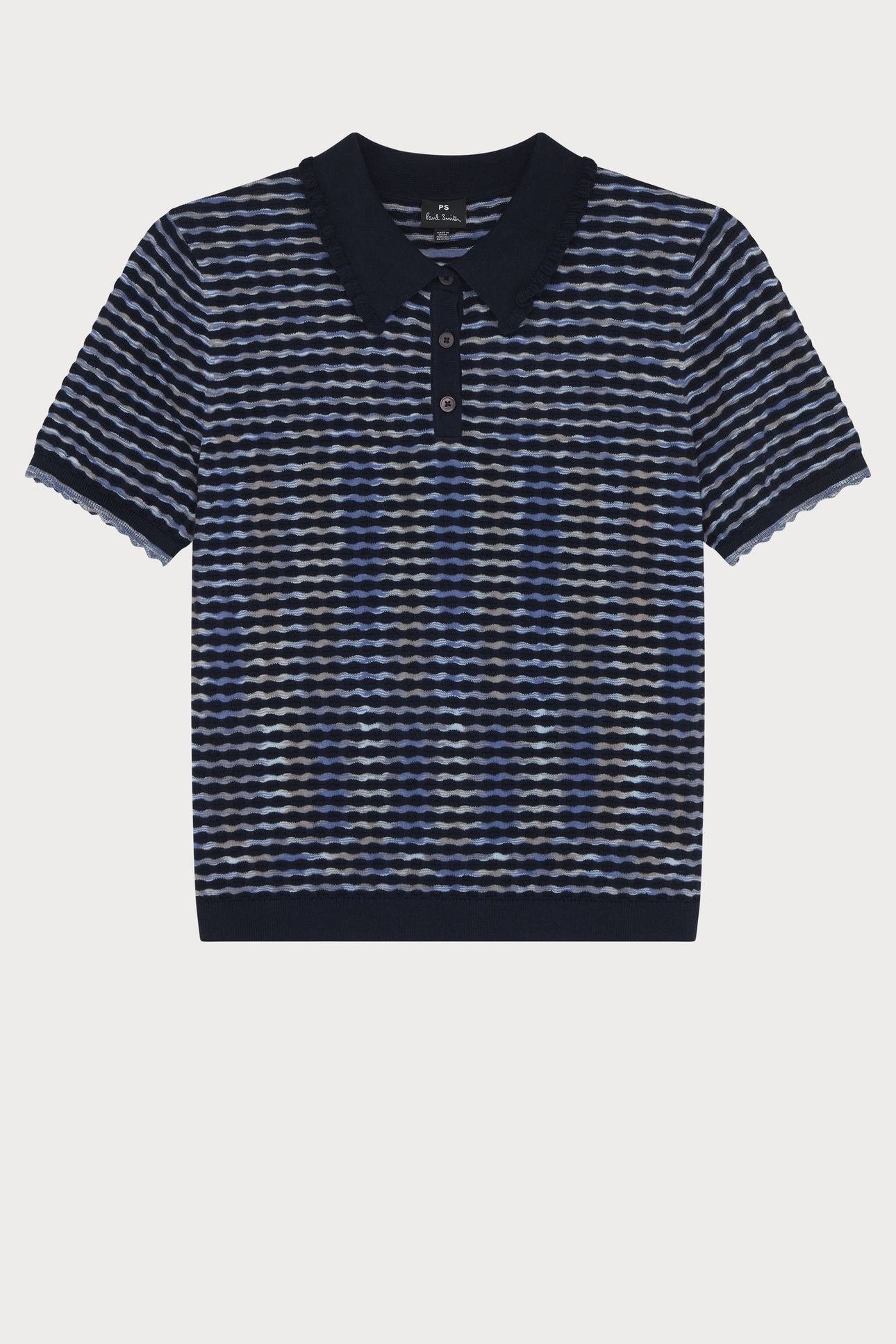 WOMENS KNITTED SS POLO SHIRT VERY DARK NAVY 6