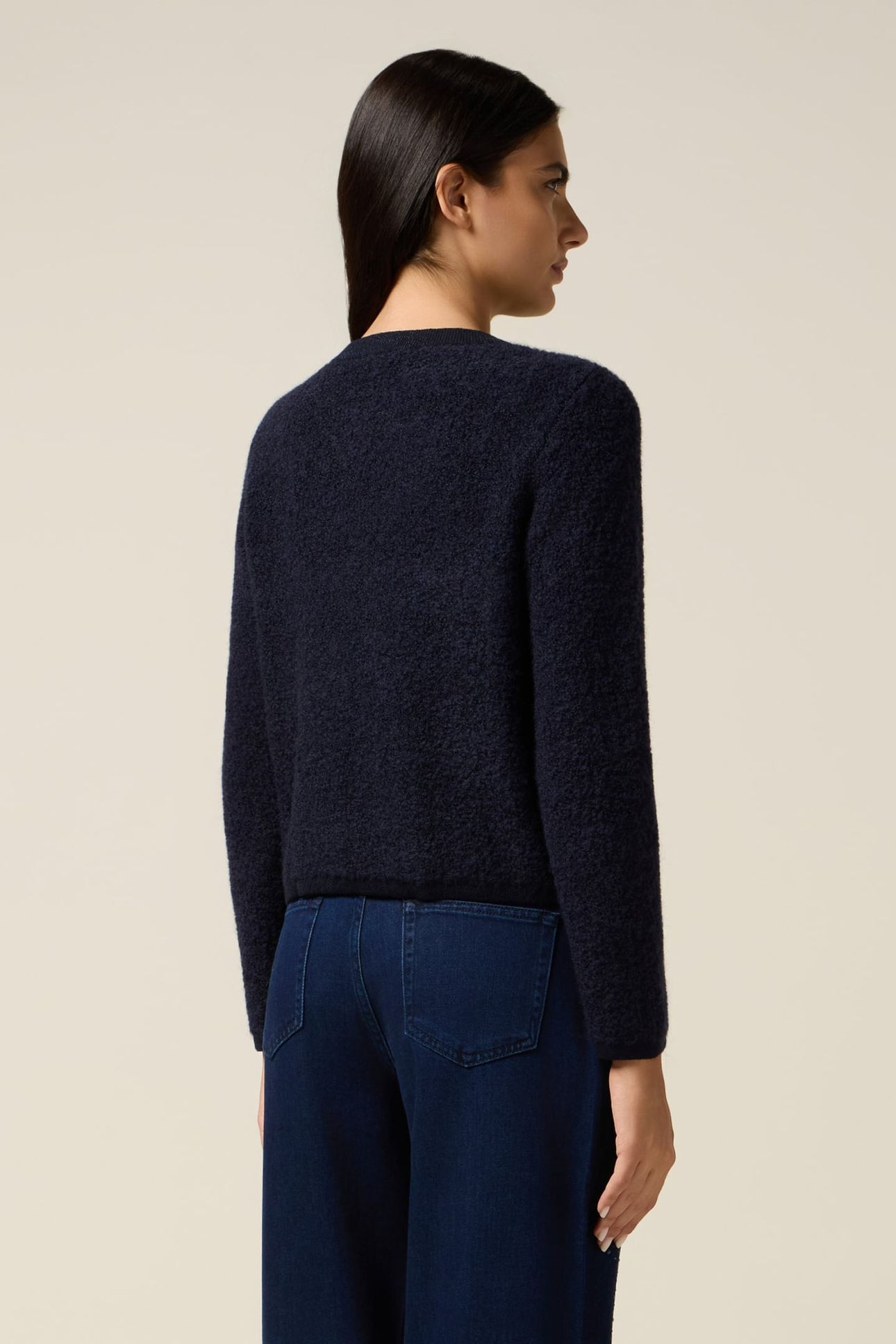 SHORT CARDIGAN WITH JACKET EFFECT BLUE 3
