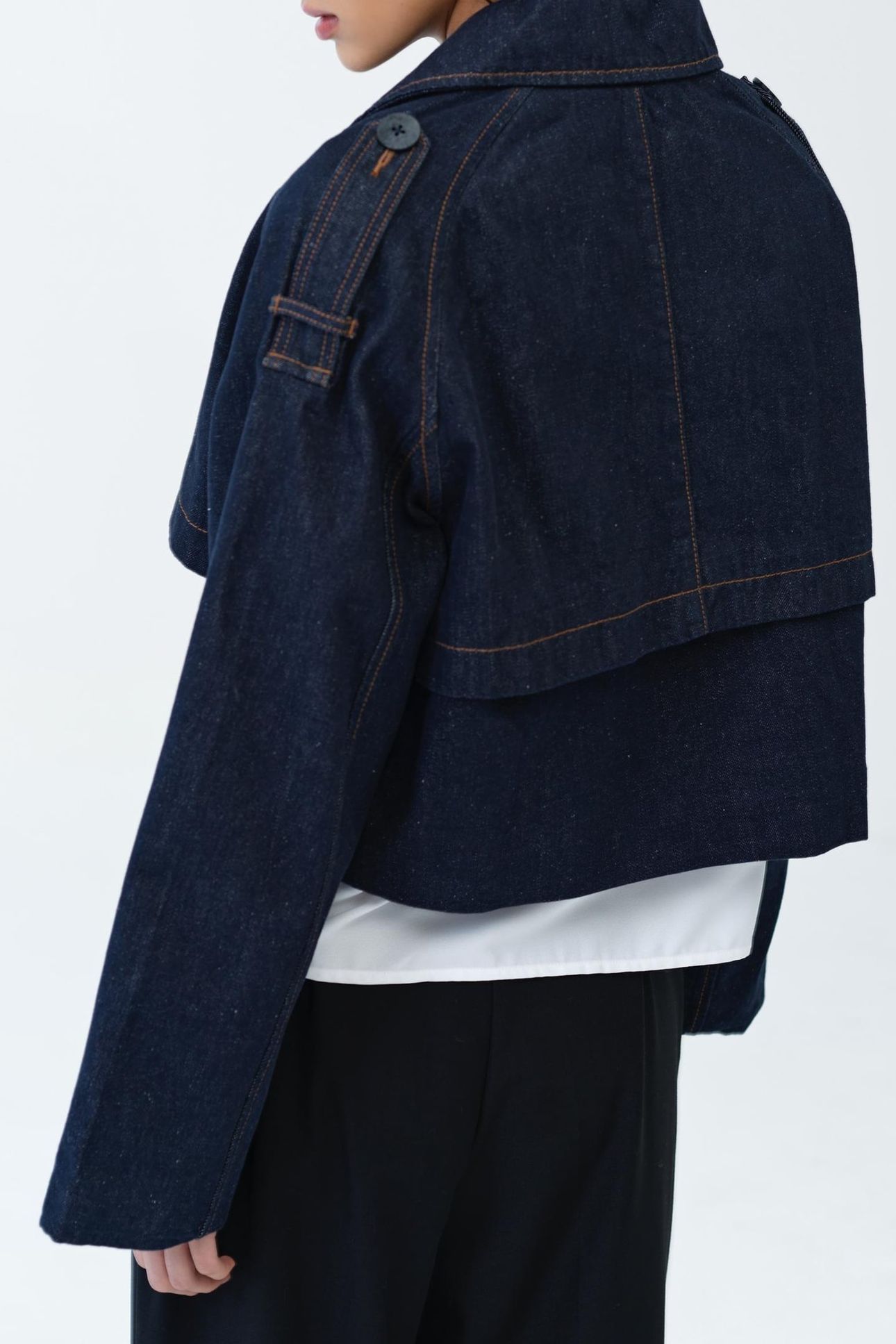 AUSSIE DENIM CROPPED TRENCH DARK INDIGO 3