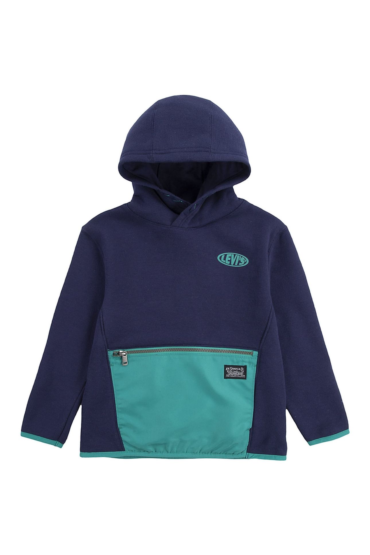 BOYS NYLON PULLOVER HOODIE PEACOAT 1