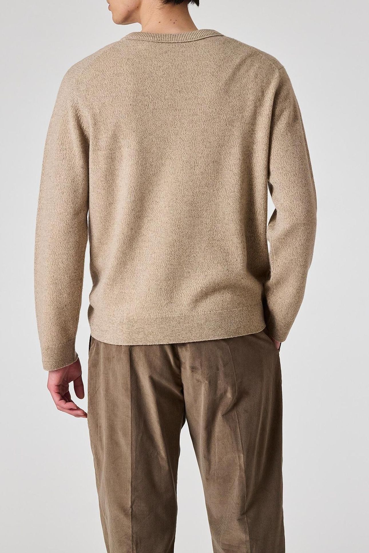 MENS SWEATER CREW NECK LIGHT BEIGE 3