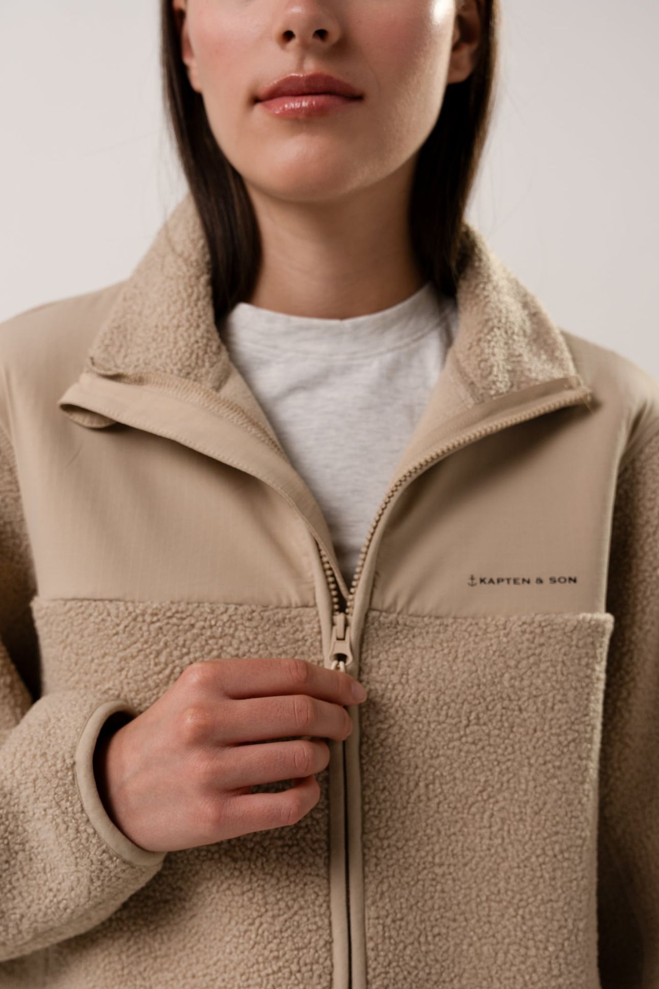 UNISEX TEDDY FLEECE JACKET SANDSTONE 5