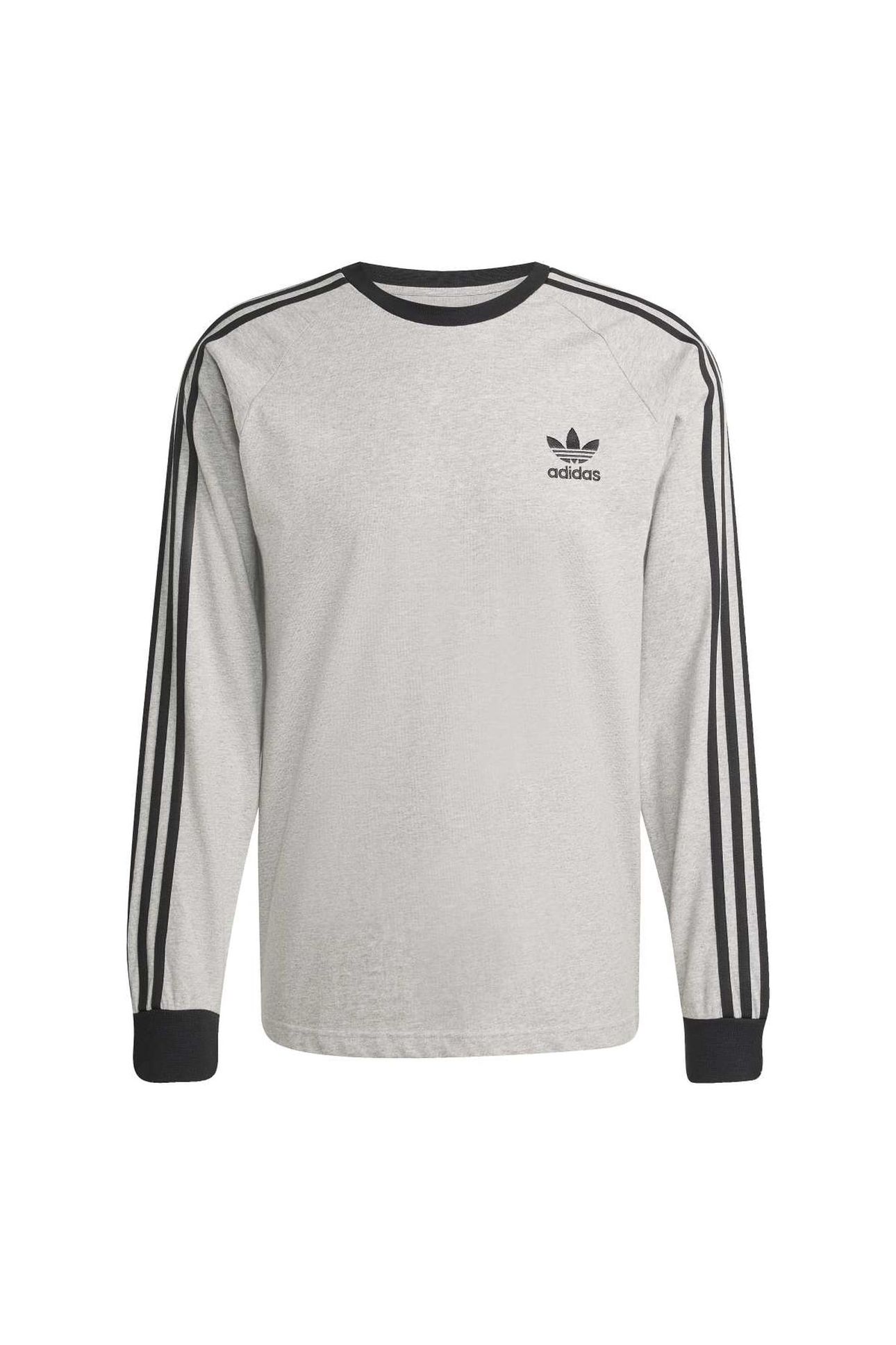 UNISEX 3-STRIPES LS TEE MEDIUM GREY HEATHER 4
