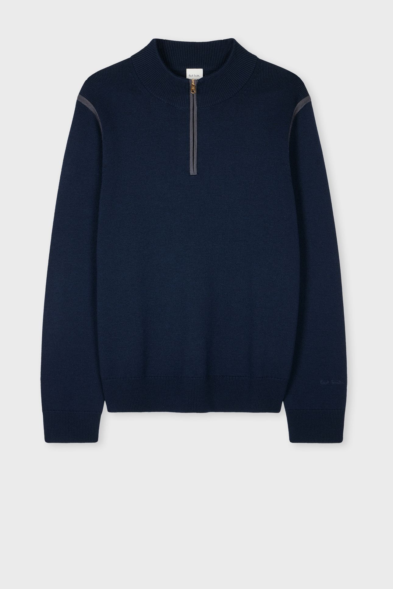 MENS SWEATER ZIP NECK VERY DARK NAVY 4