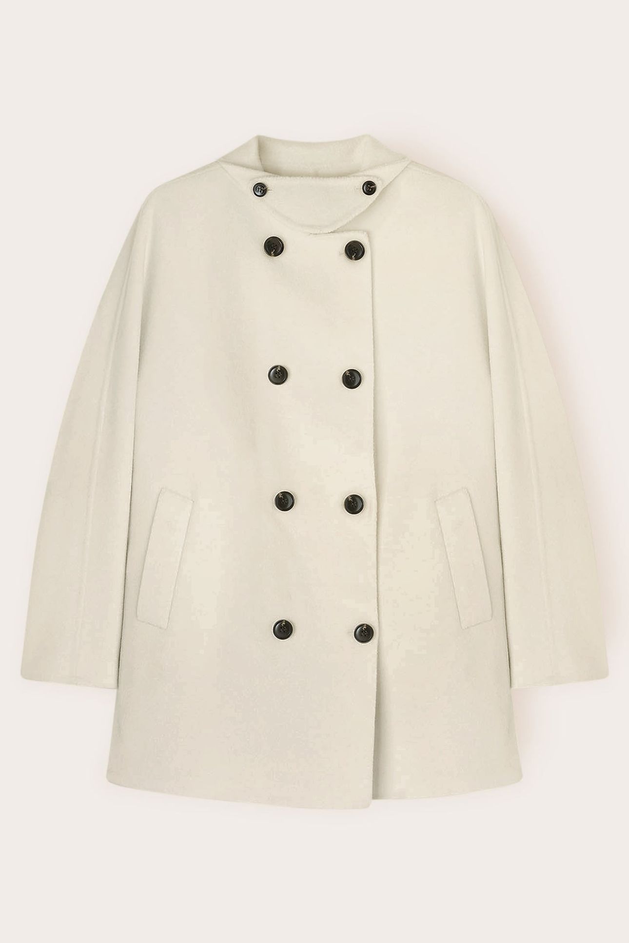 KIMONO-STYLE COAT IN WOOL BLEND FABRIC WHITE 4