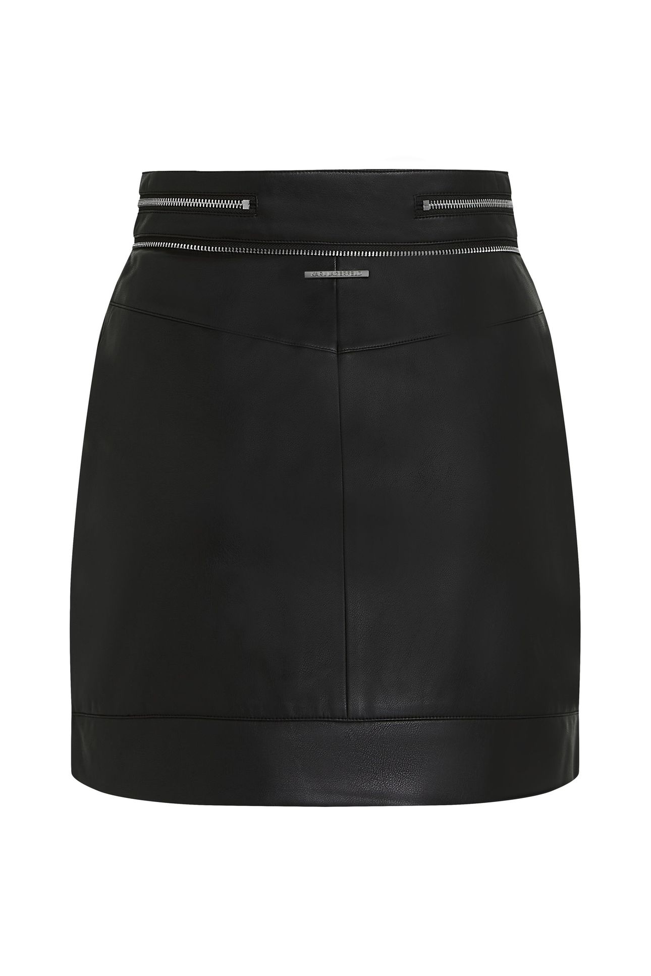 FAUX LEATHER ZIP SKIRT BLACK 5