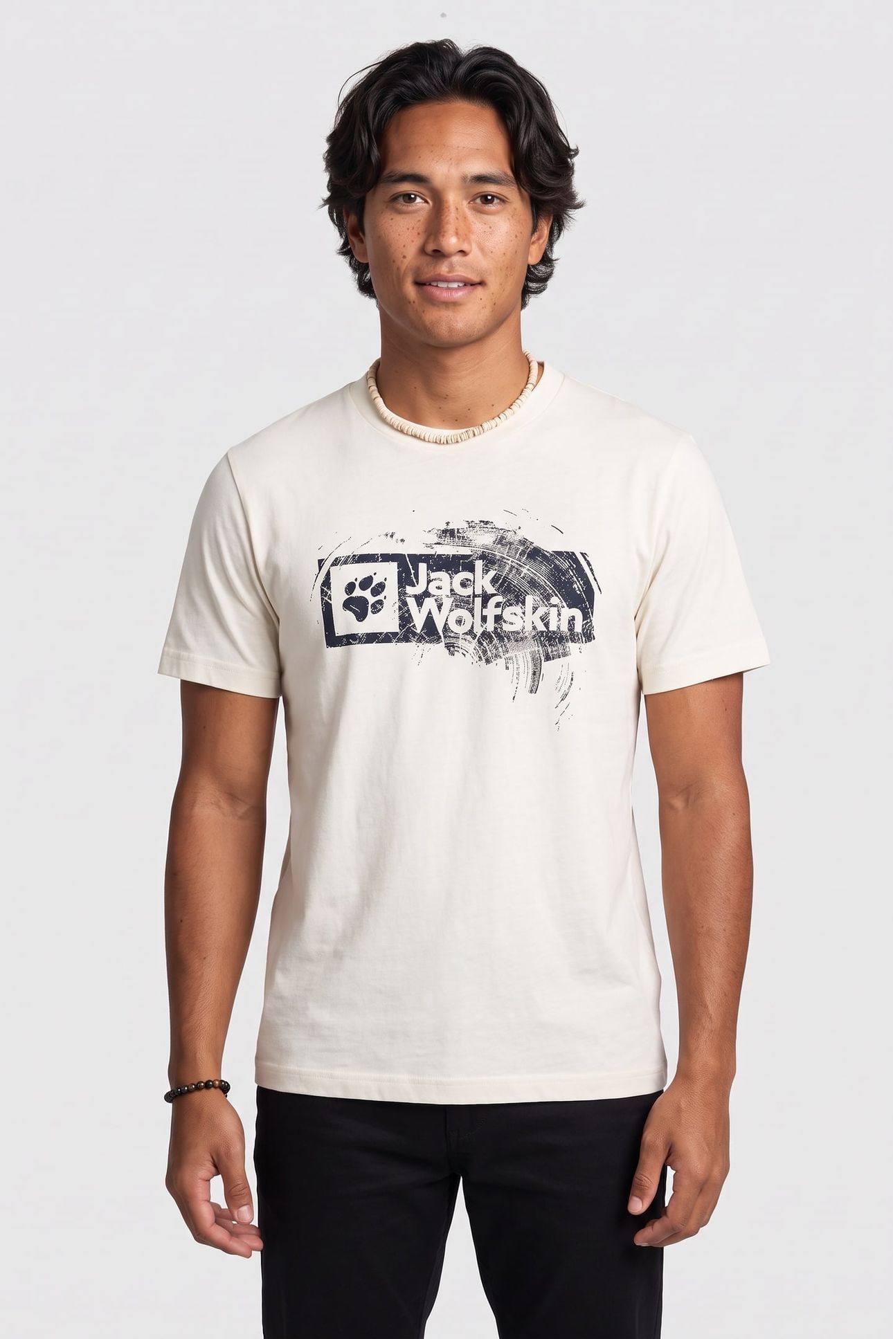 BRAND T-SHIRT WOOD COTTON WHITE 1