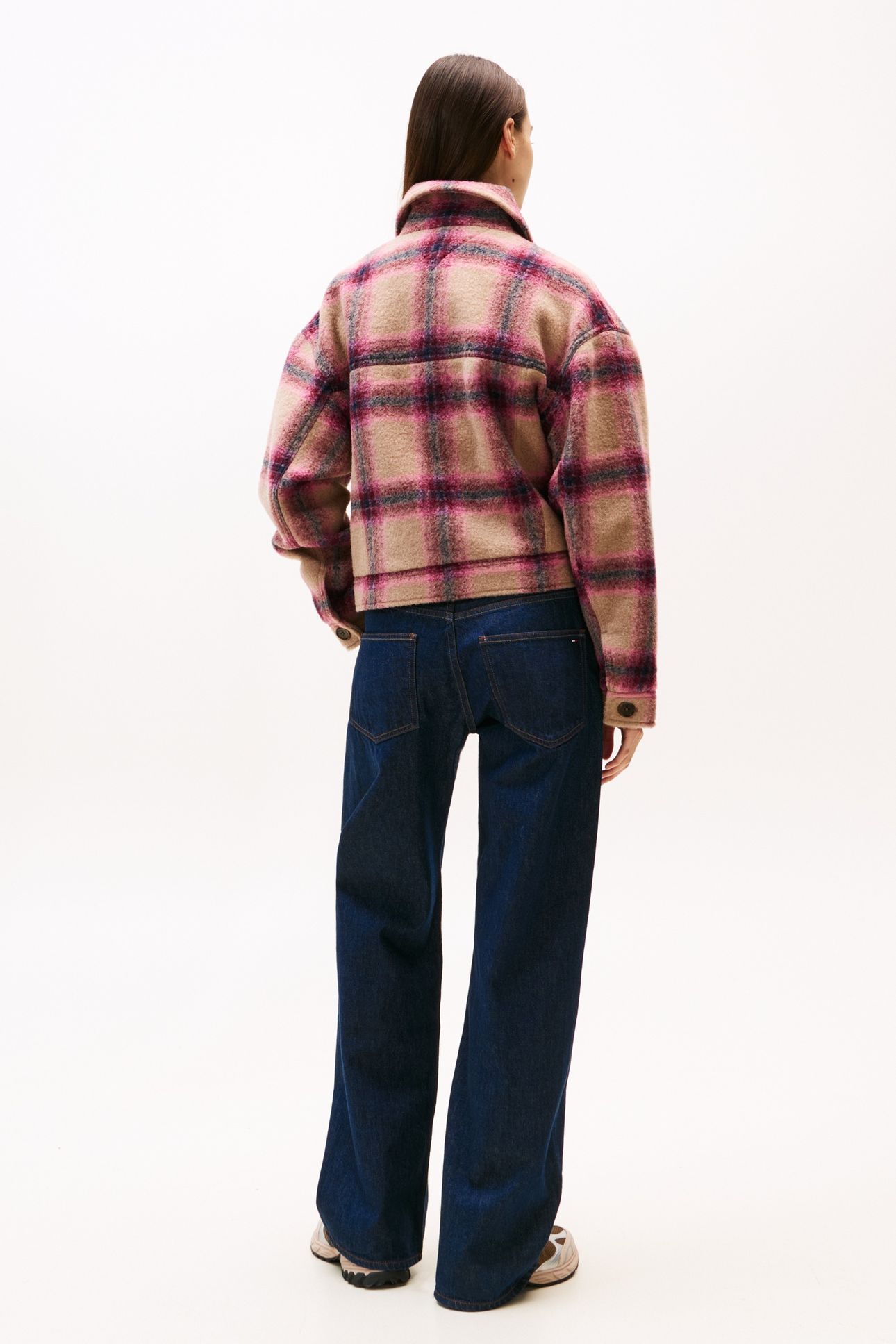 TJW WOOL TRUCKER JACKET MYSTIC PINK/CHECK 2
