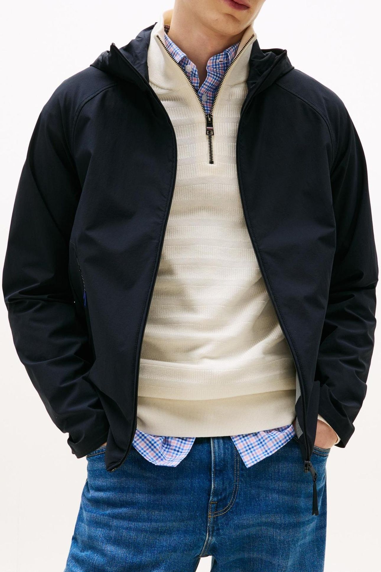 TECH HOODED JACKET DESERT SKY 1