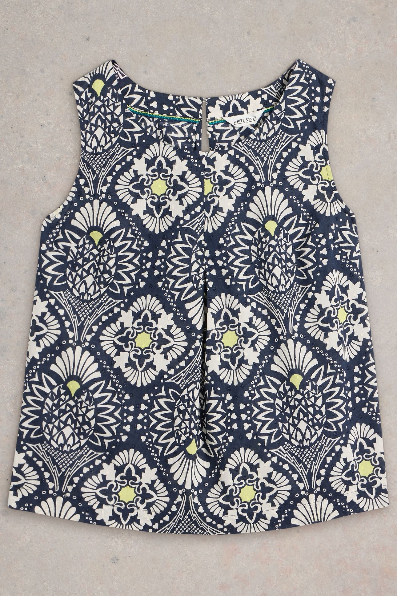 PARADISE COTTON VEST NAVY PRINT 3