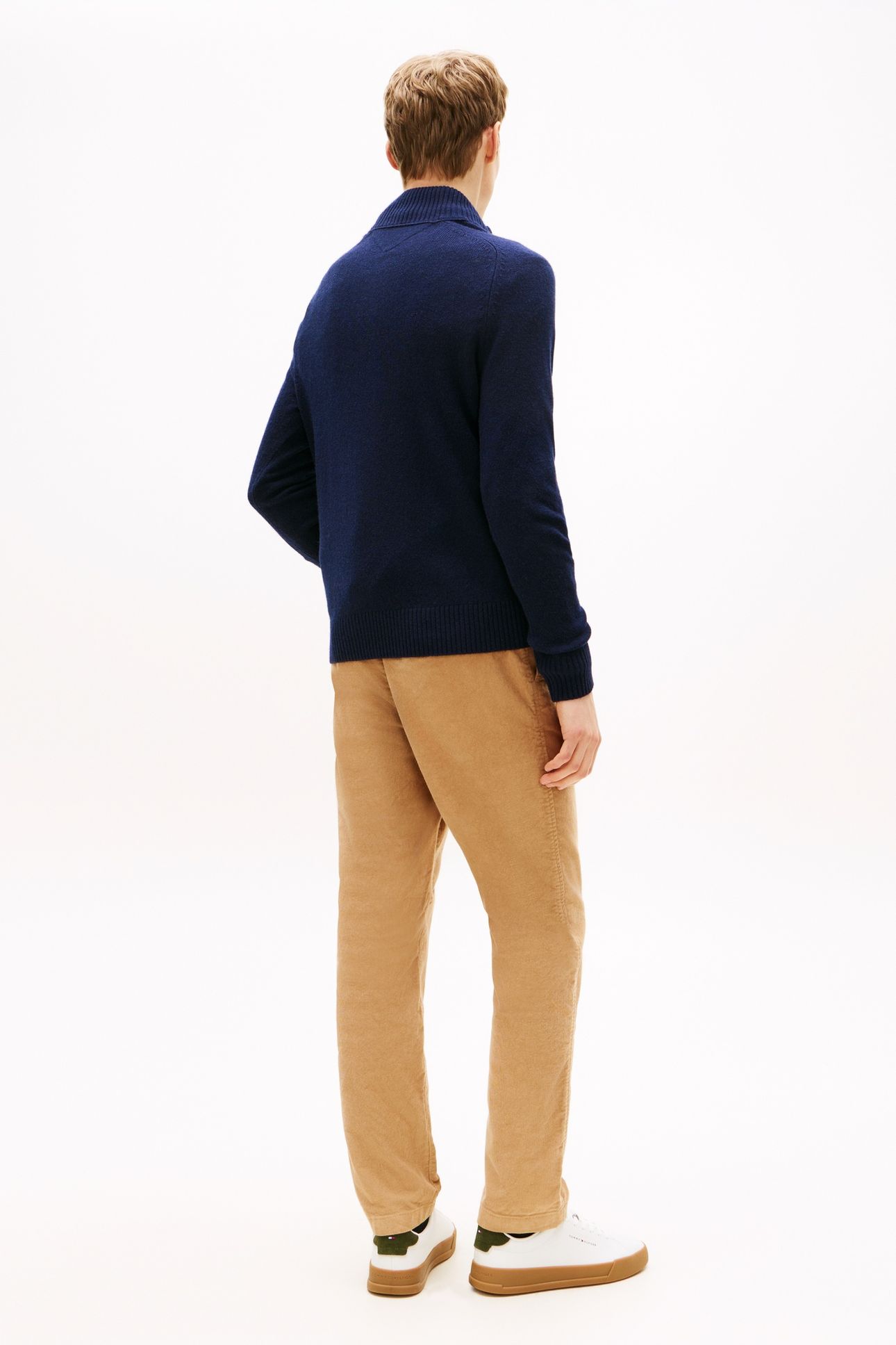 LAMBSWOOL ZIP MOCK NAVY BLUE 6