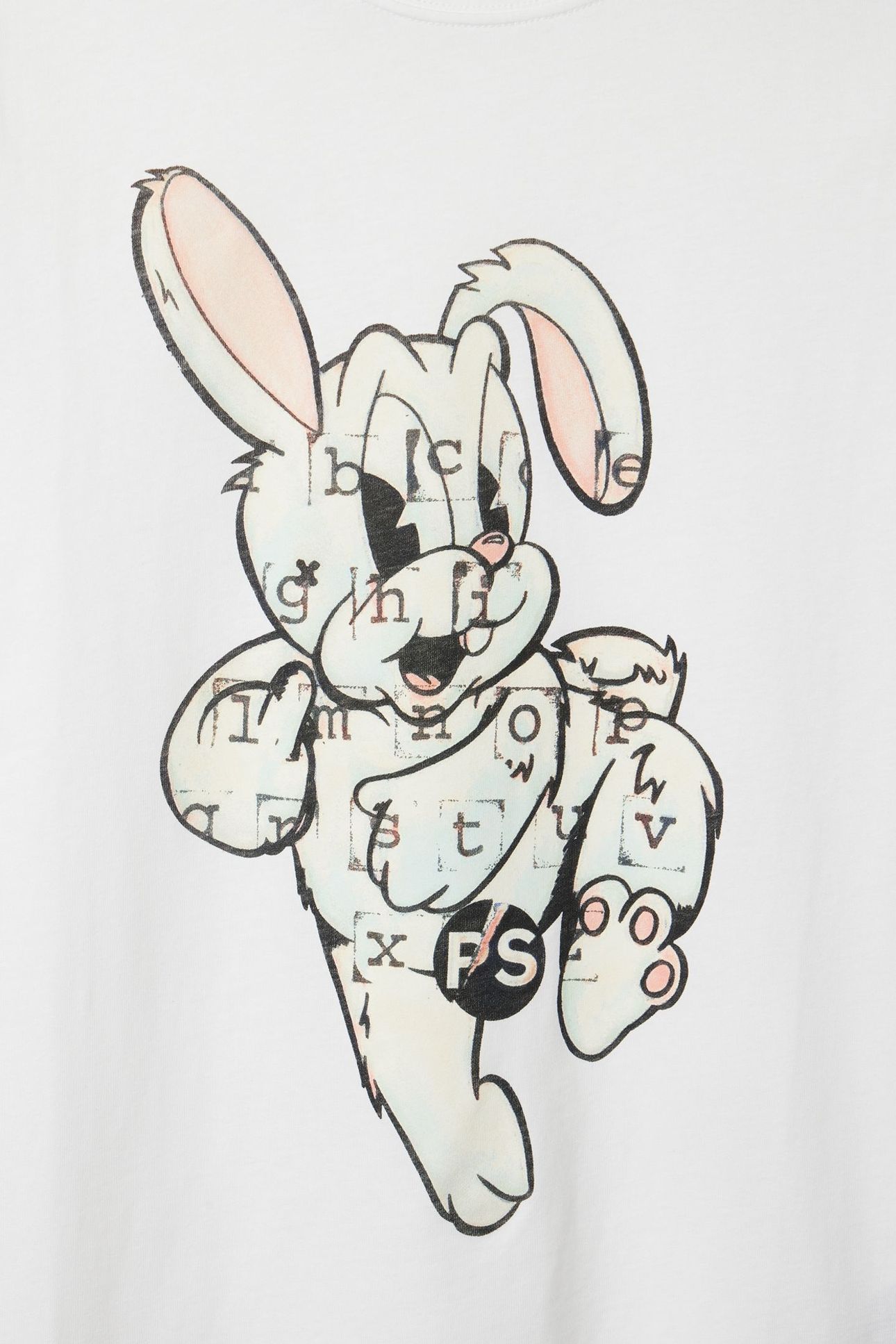 MENS SLIM FIT SS T SHIRT BUNNY WHITE 5