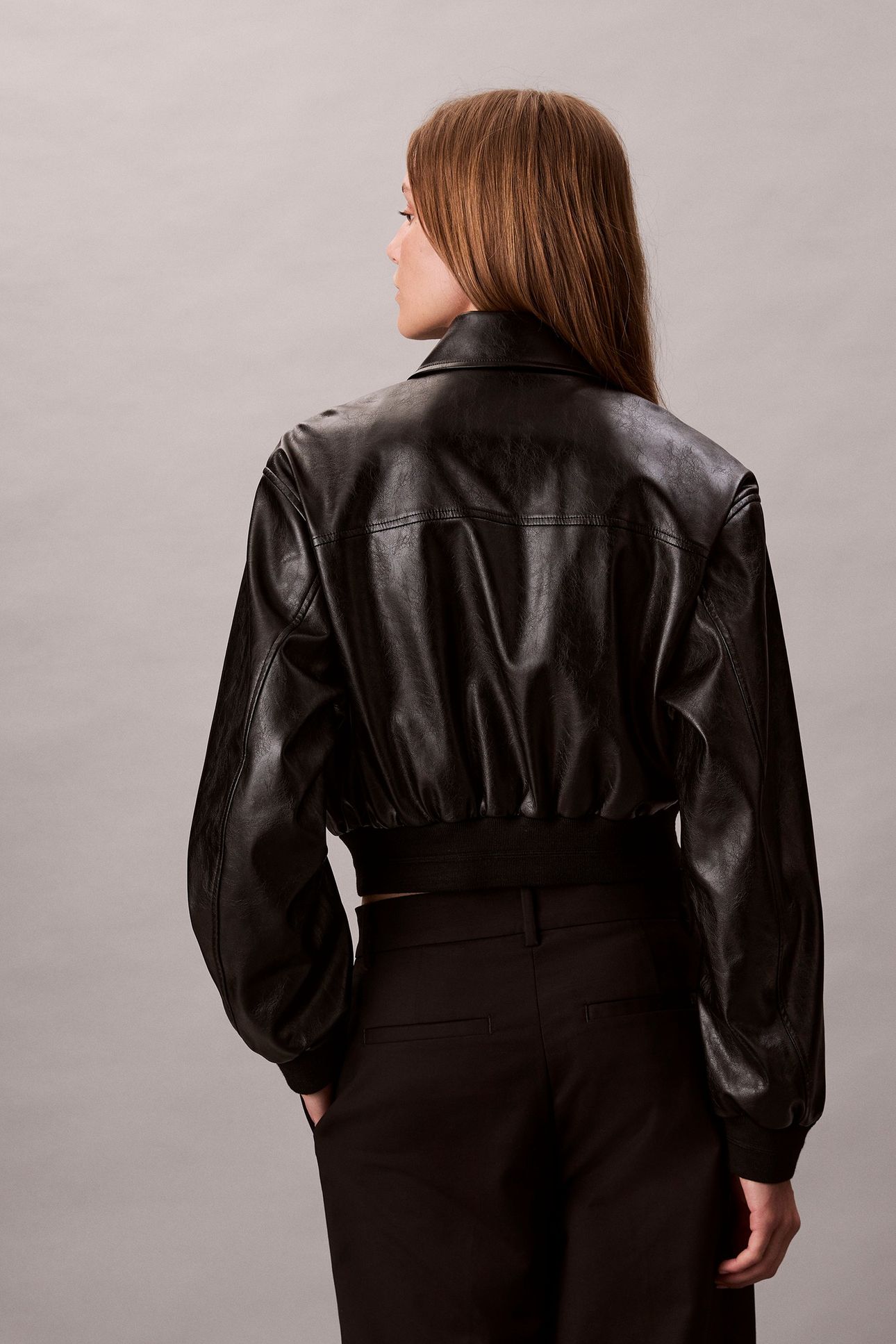 CROPPED CRINKLE JACKET BLACK 2