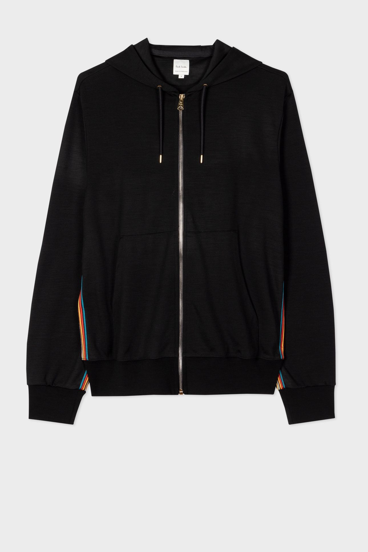 MENS ZIP THROUGH TAPED SEAM HOODIE BLACK 1