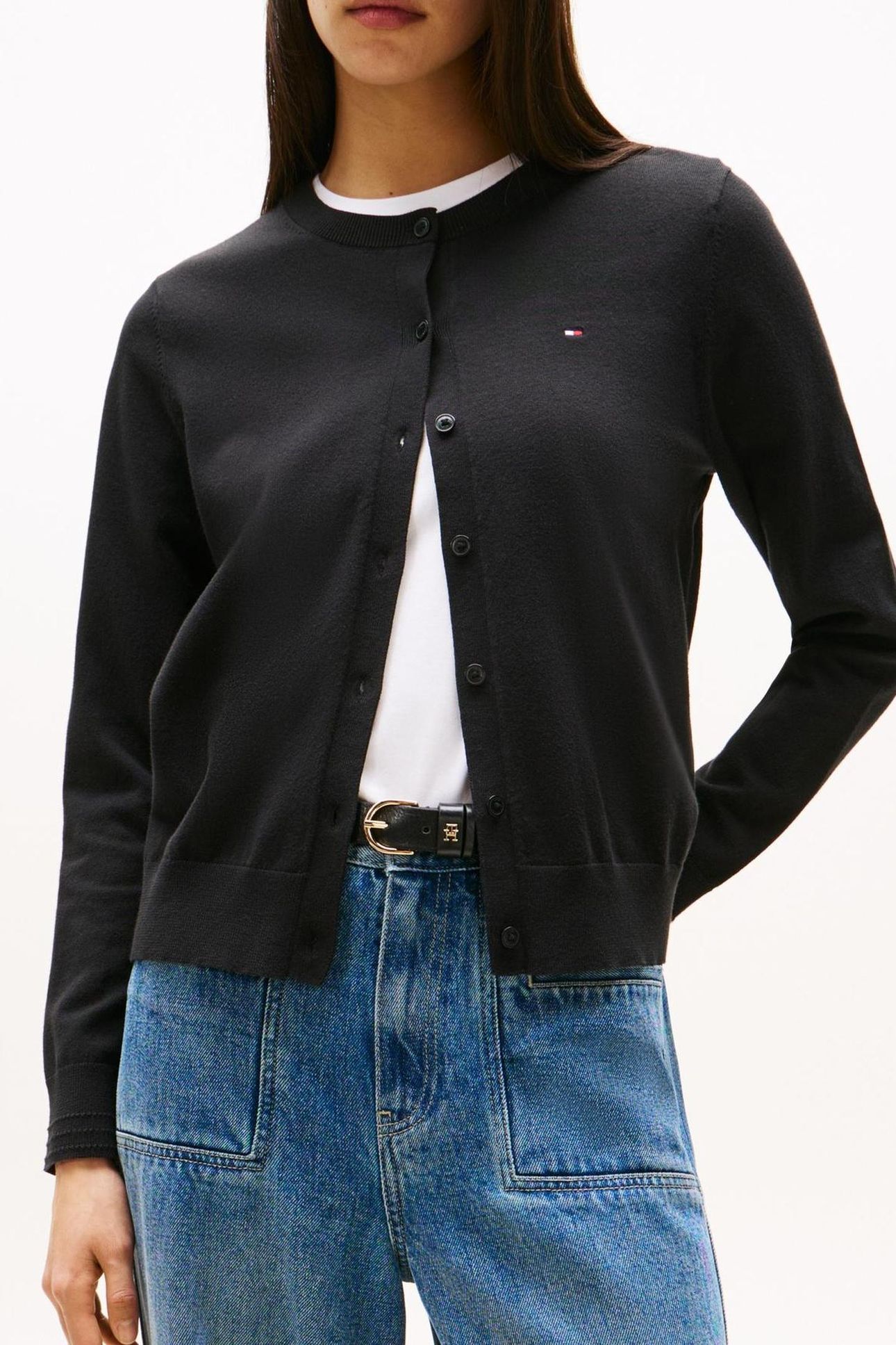 COTTON JERSEY CREW NECK BLACK 1
