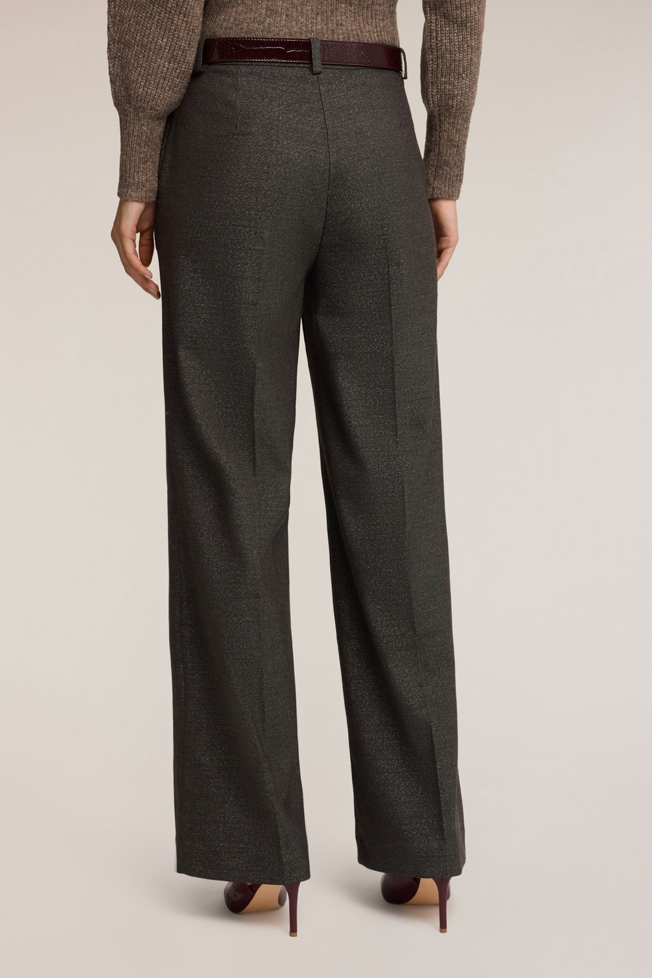 PALAZZO PANTS IN MIXED LUREX ARMORED FABRIC GREY 3