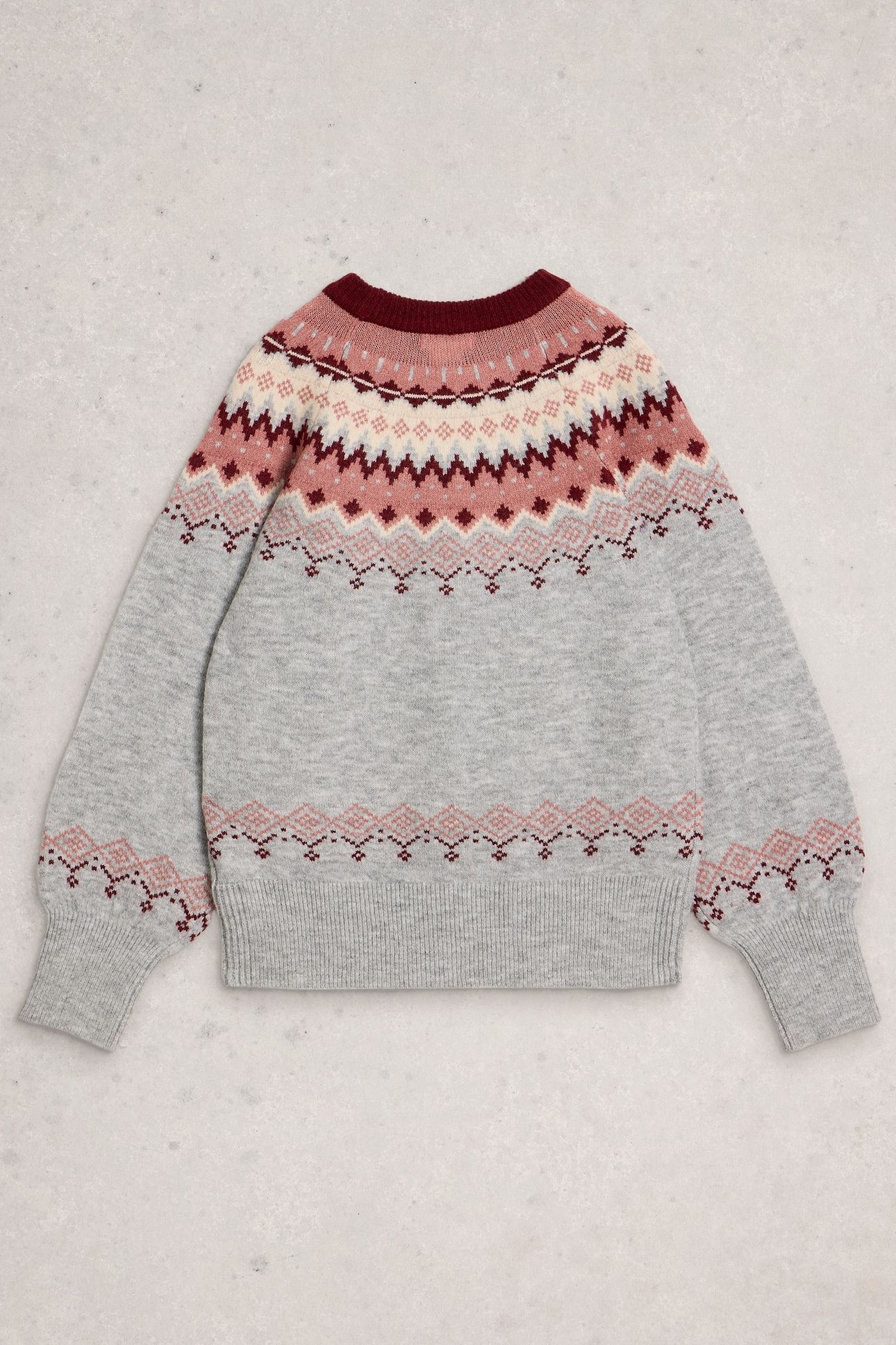 FAIRISLE CREW NECK JUMPER GREY MULTI 2