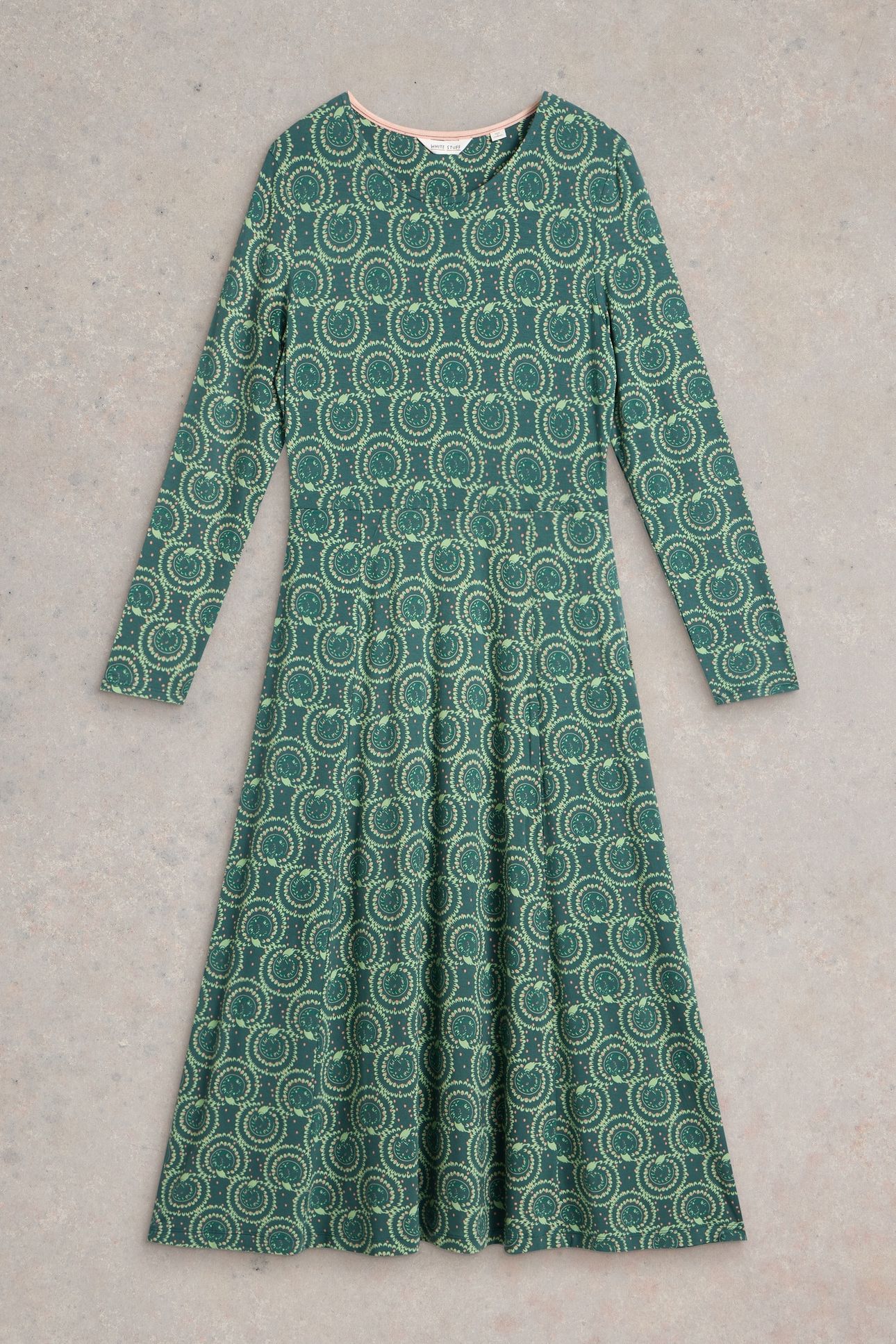 MADELINE JERSEY DRESS TEAL PRINT 4