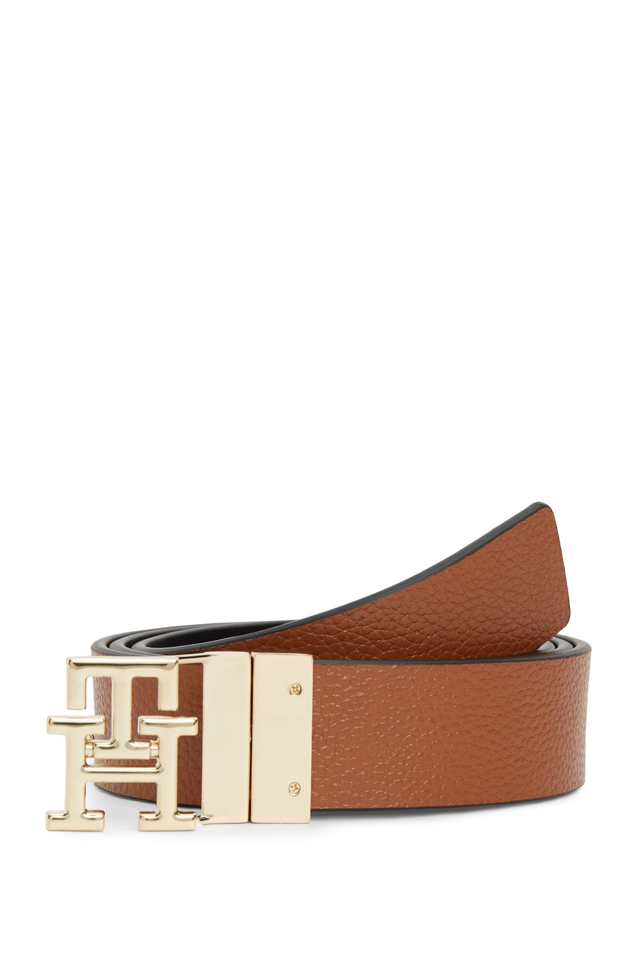 TH LOGO REV 3.0 PEBBLE BELT BLACK/COGNAC 4