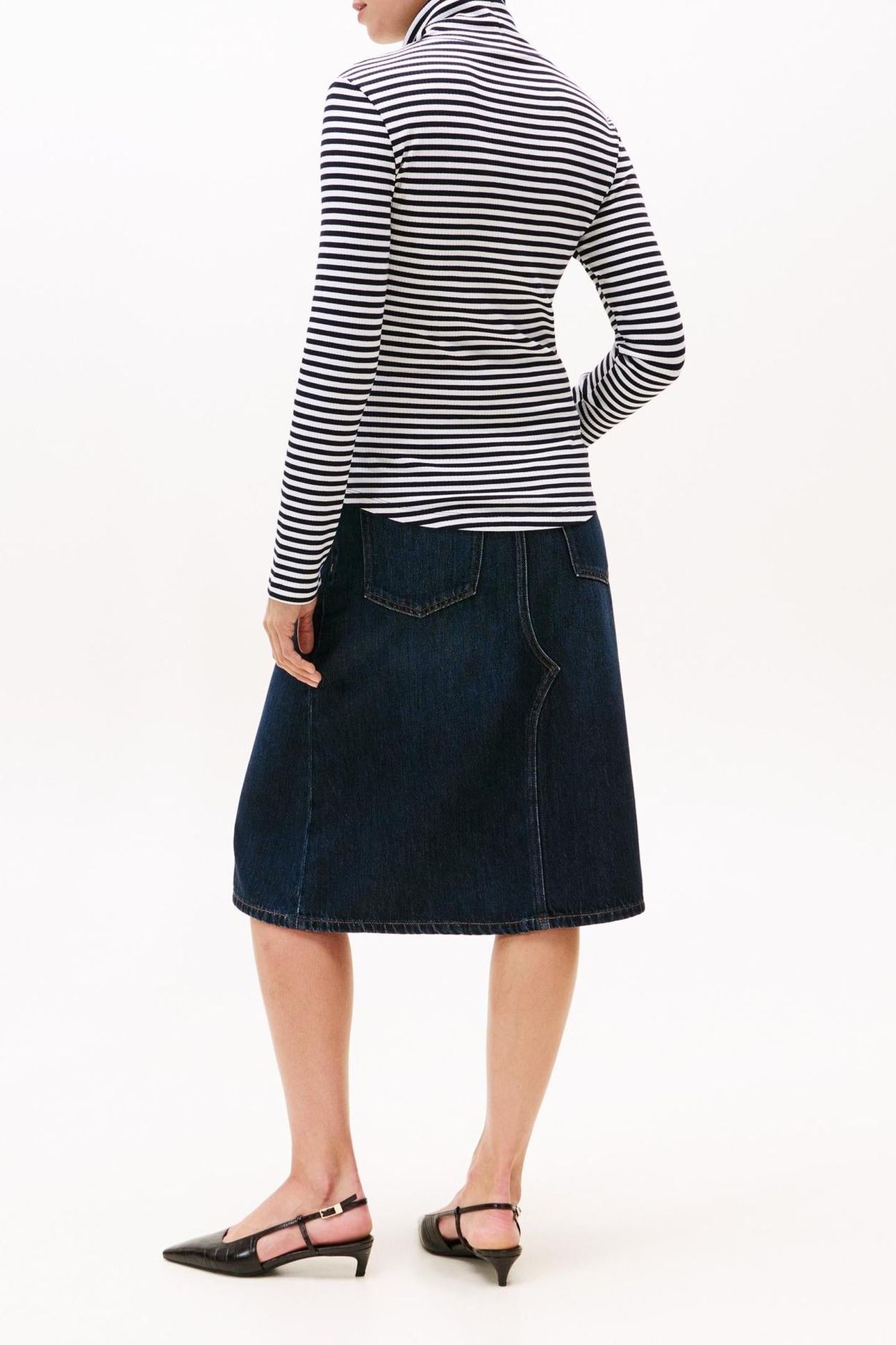 SLIM 5X2 RIB ROLL-NECK DARK NIGHT NAVY/ECRU 3