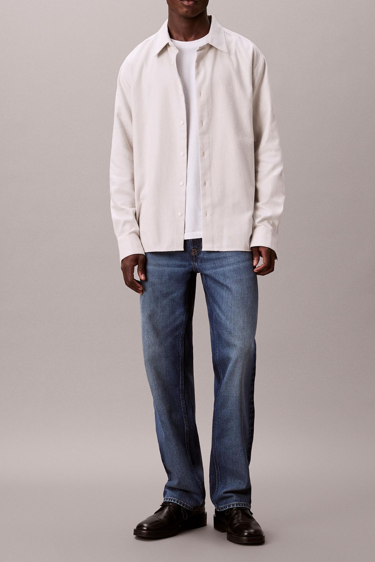 LS MELANGE FLANNEL SHIRT HARBOR MIST 3