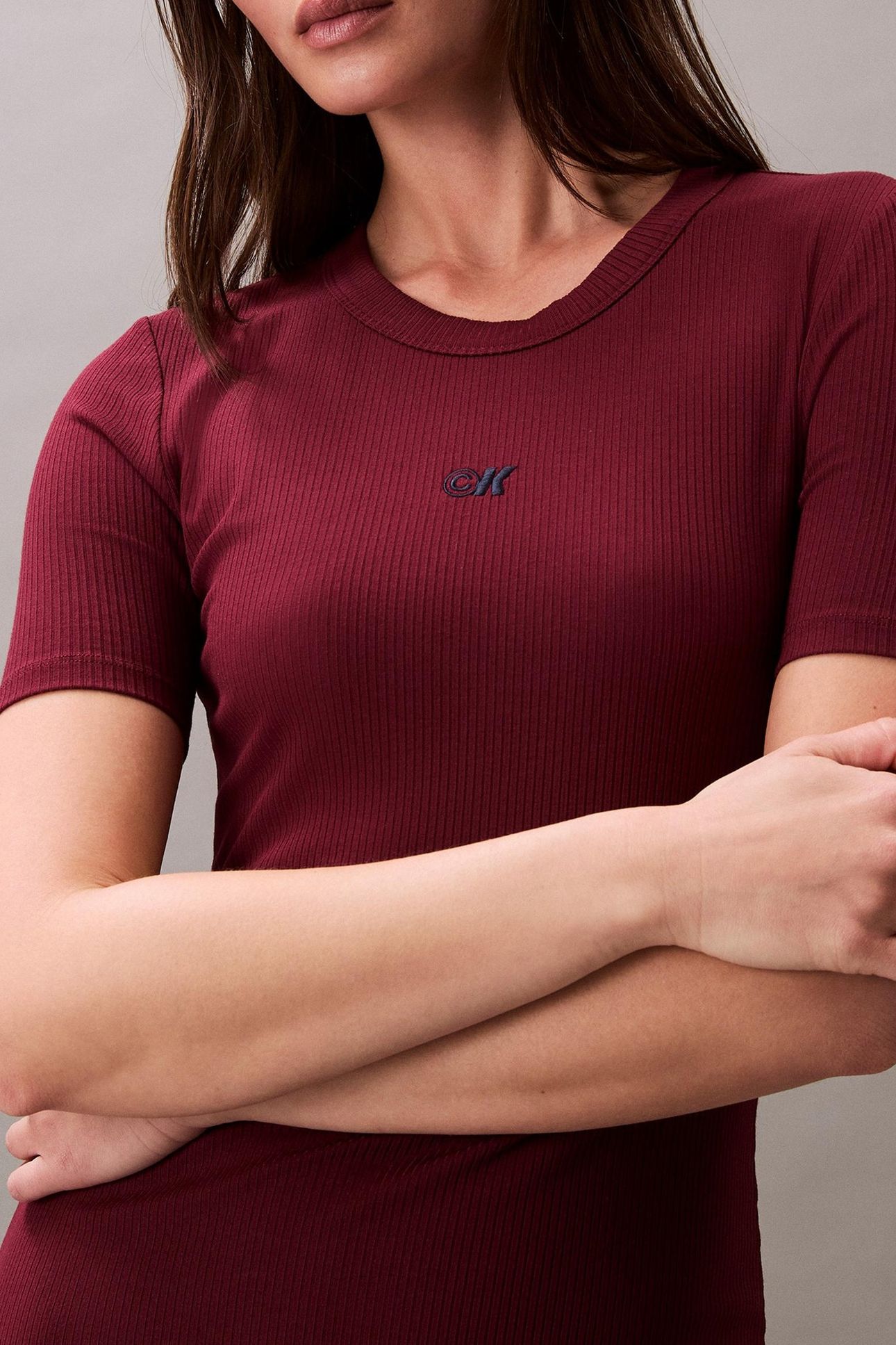 MODAL RIB SS DRESS DEEP ROUGE 5