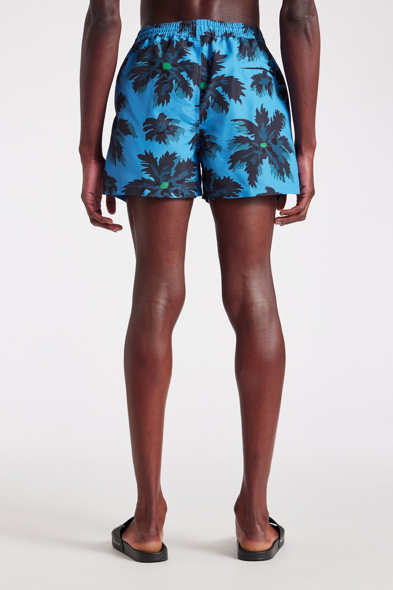 MEN SWIM SHORT PALM BURST NAVY 3