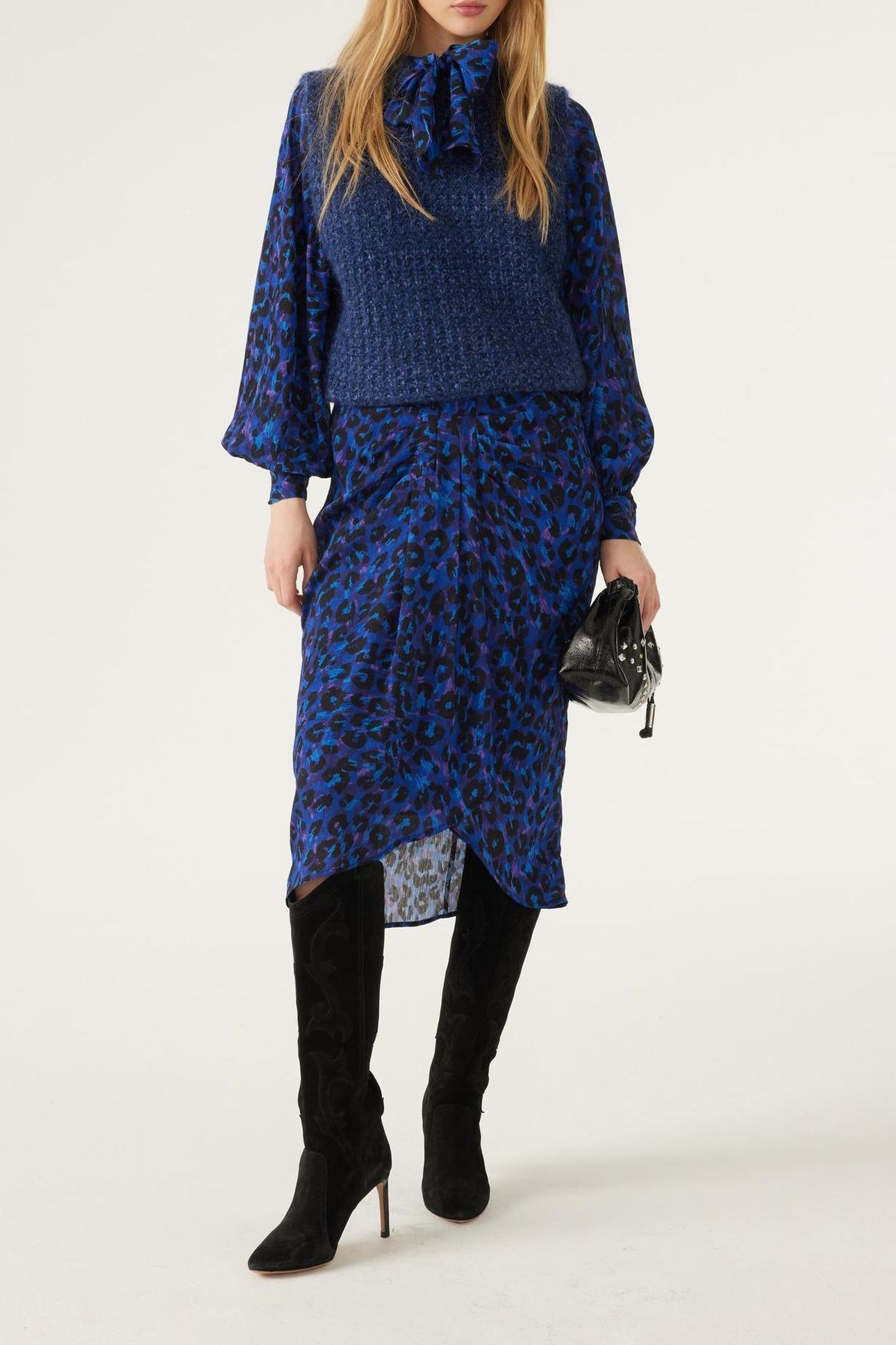 MID-LENGTH SKIRT BLUE 1