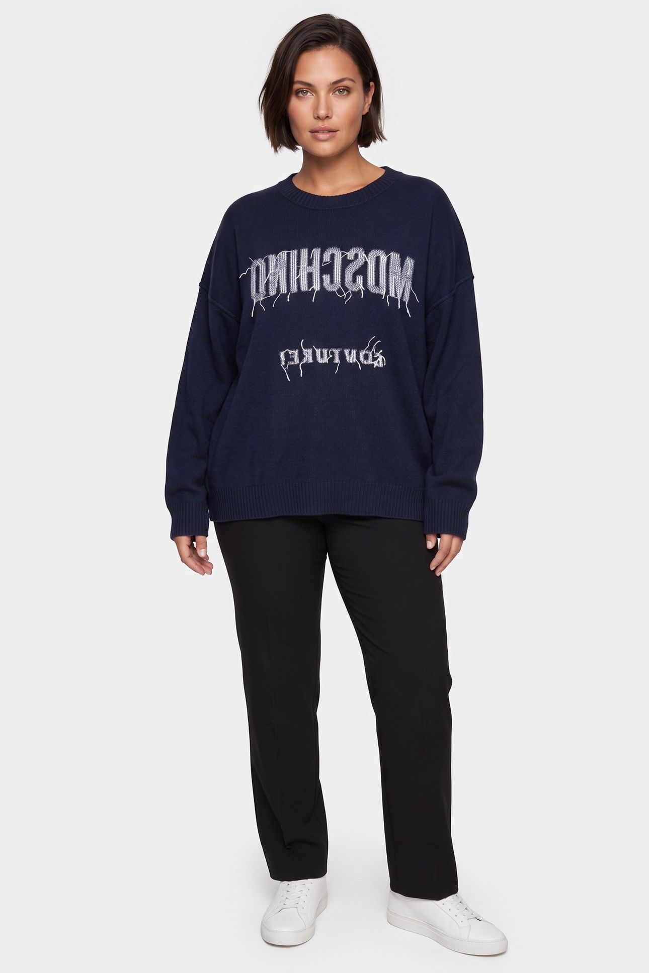 WOOL PULLOVER INSIDE OUT LOGO BLUE 1