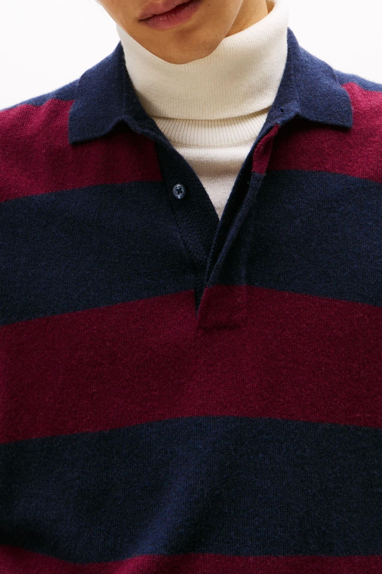 DC KNITTED RUGBY DESERT SKY/DEEP ROUGE 4