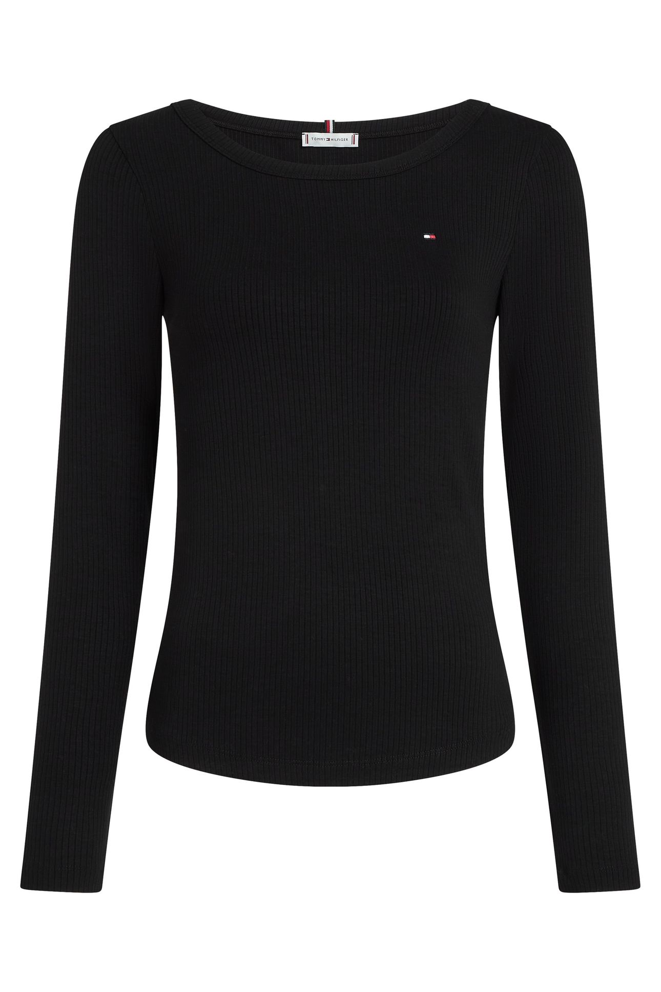SLIM 5X2 RIB O-NECK LS BLACK 5