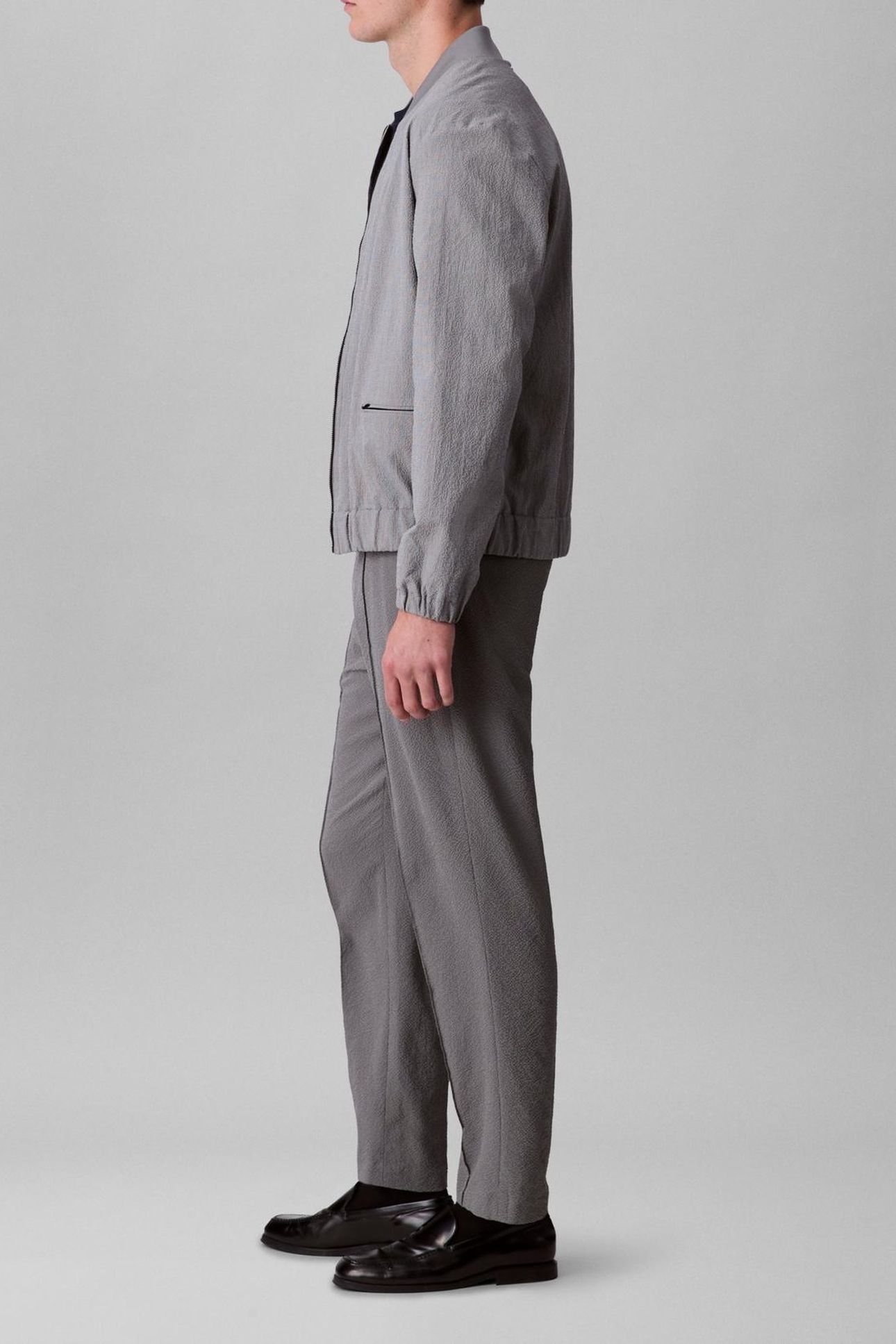 SEERSUCKER PULL ON PANTS PEWTER 3