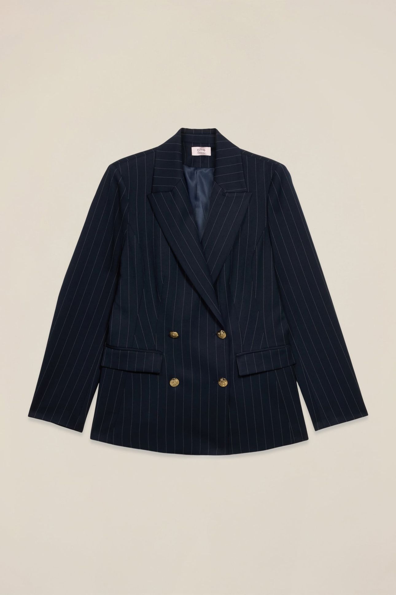 DOUBLE-BREASTED PINSTRIPE BLAZER BLUE 3