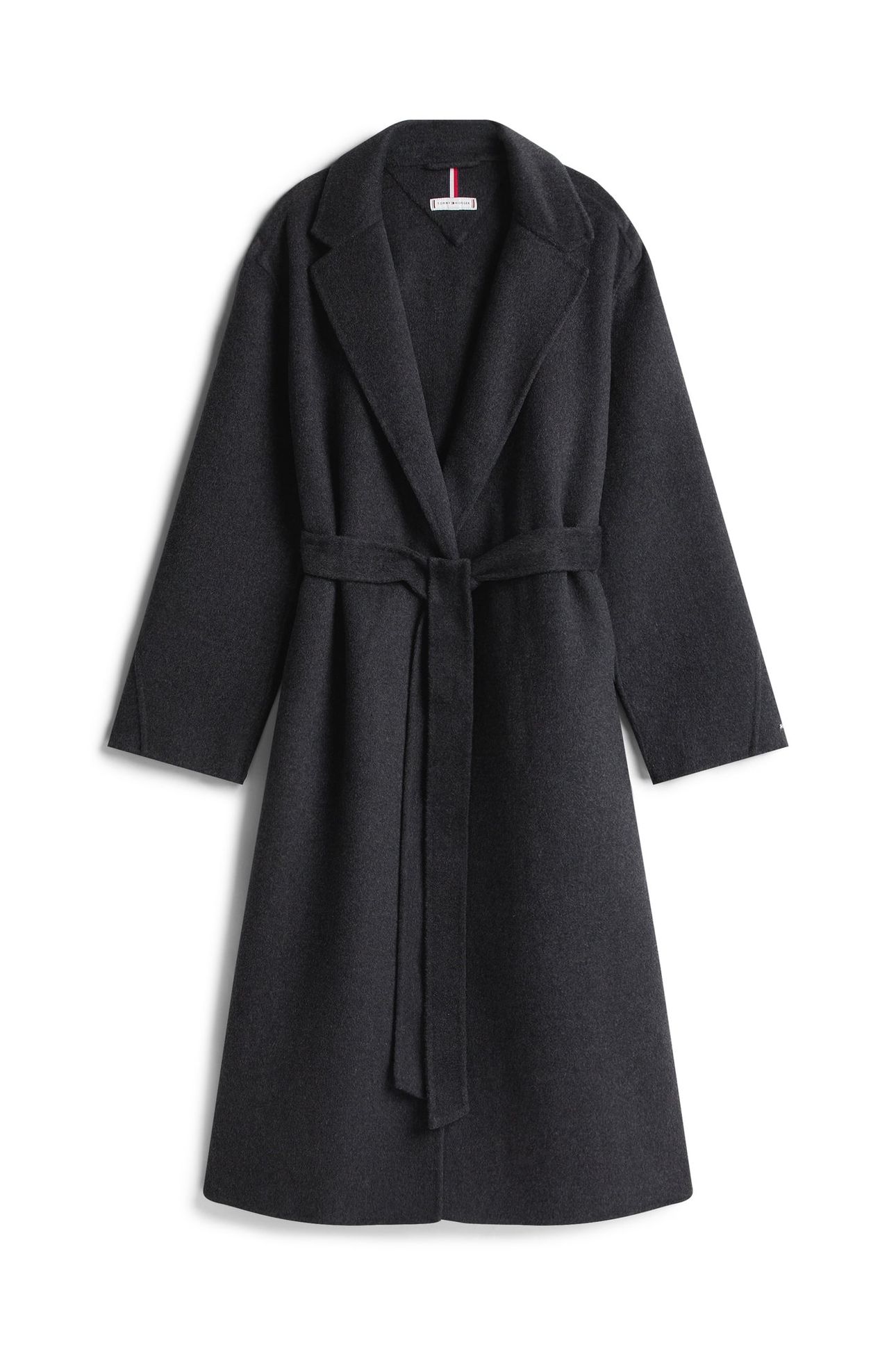 DF WOOL REG BELTED COAT DARK GREY HEATHER 3