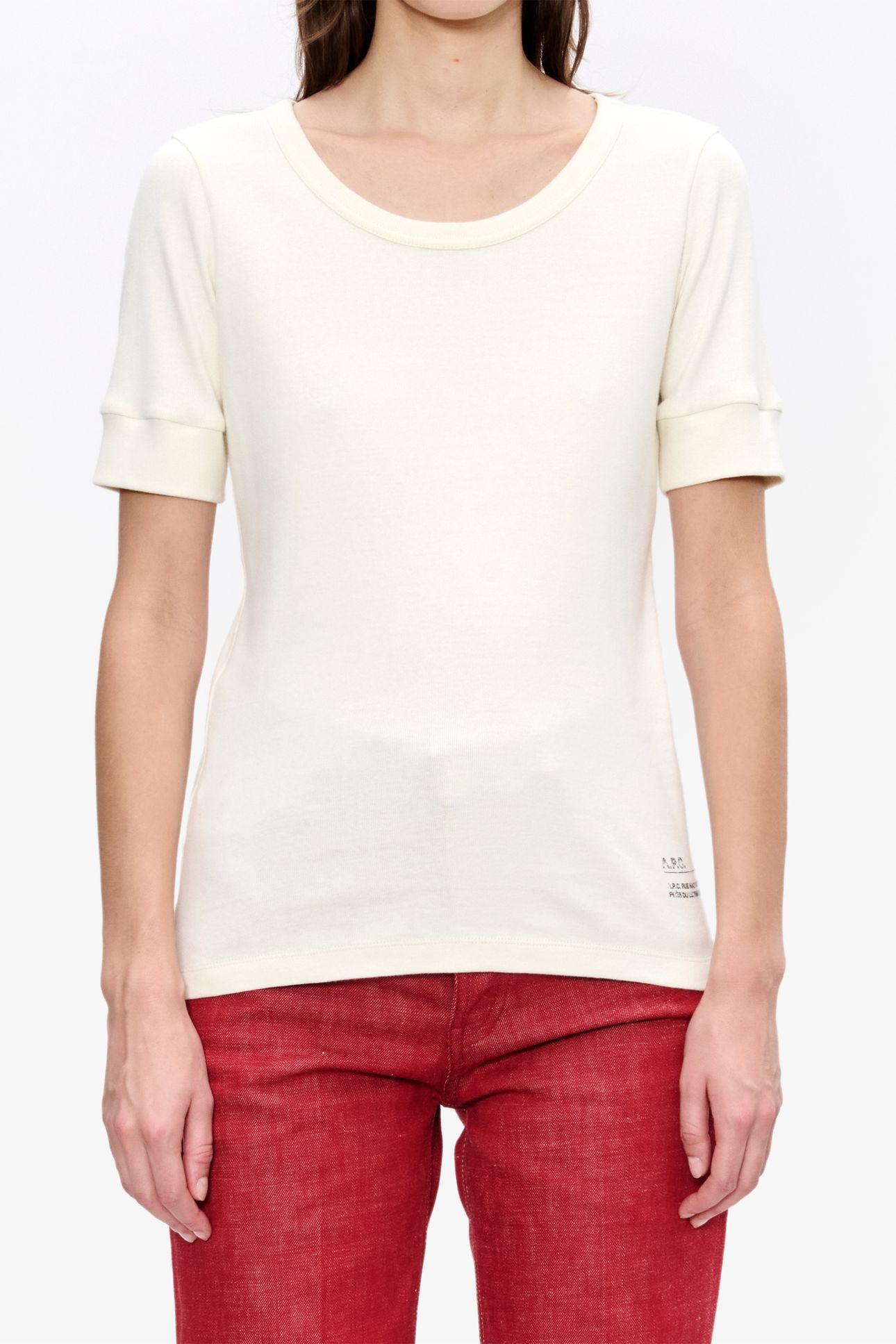 T-SHIRT FITTED MC BEIGE 1