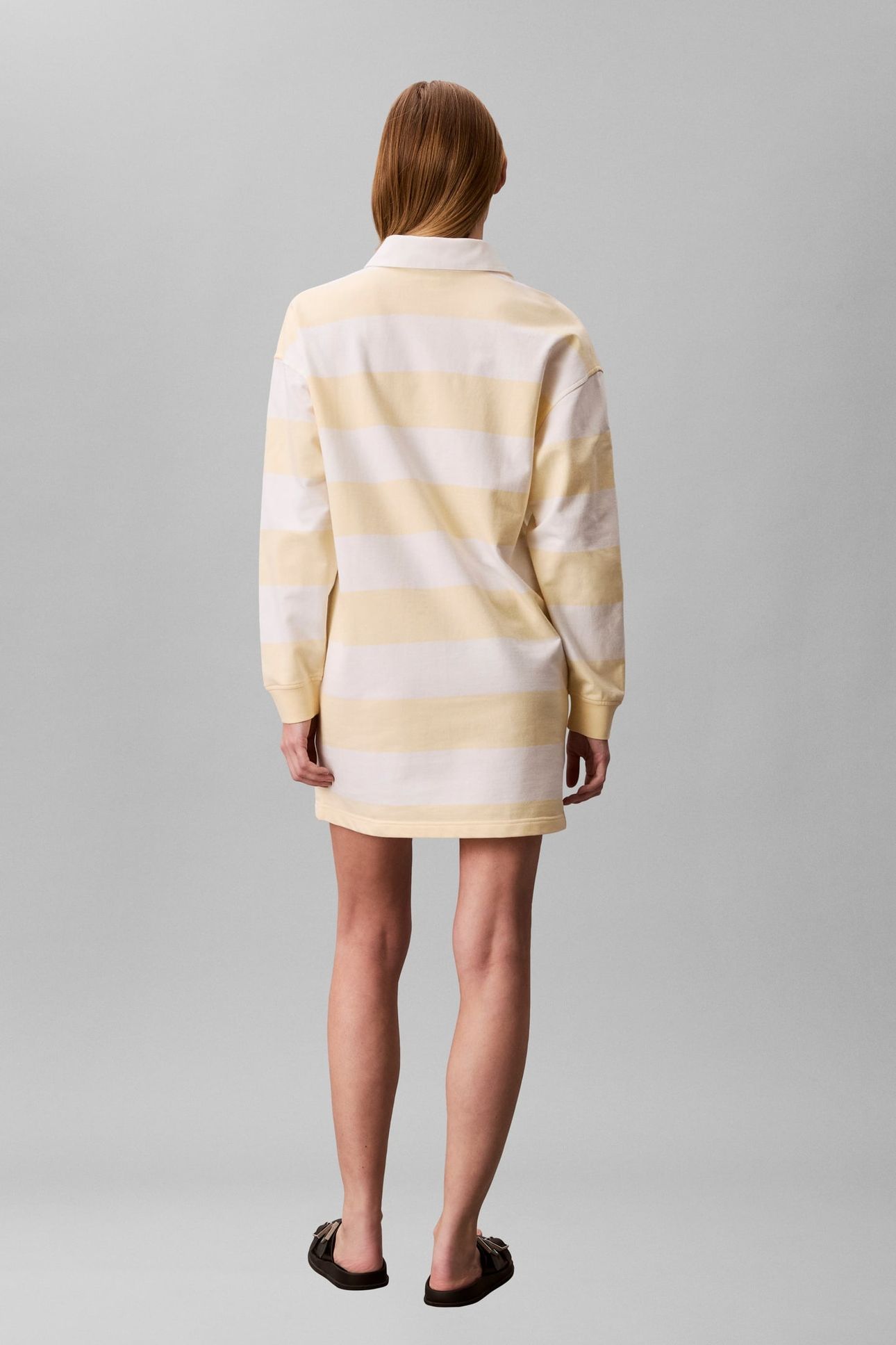 LS VARSITY STRIPE DRESS SNOW WHITE STRIPE 2
