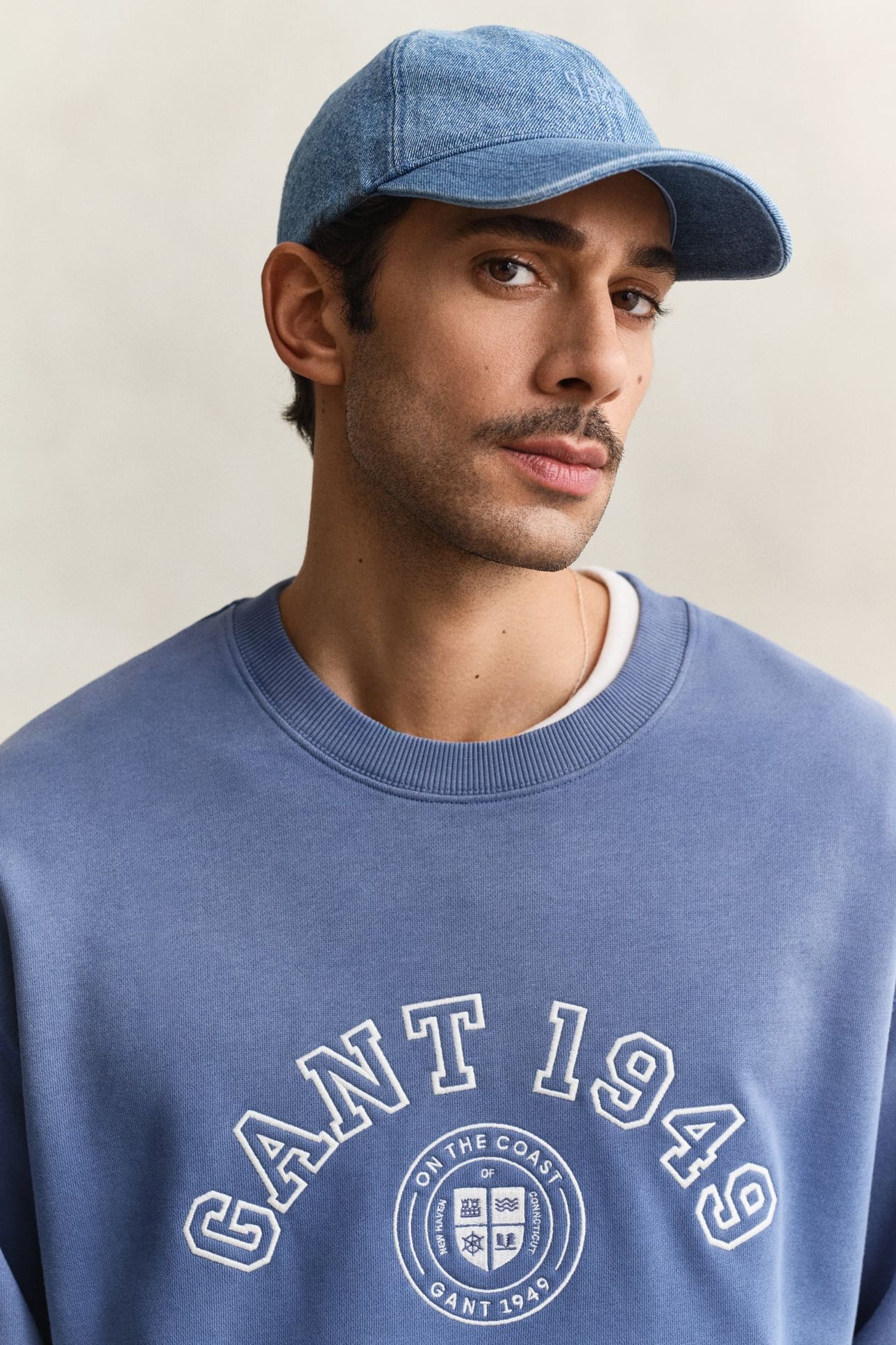 SPRAY GRAPHIC C-NECK VINTAGE BLUE 5