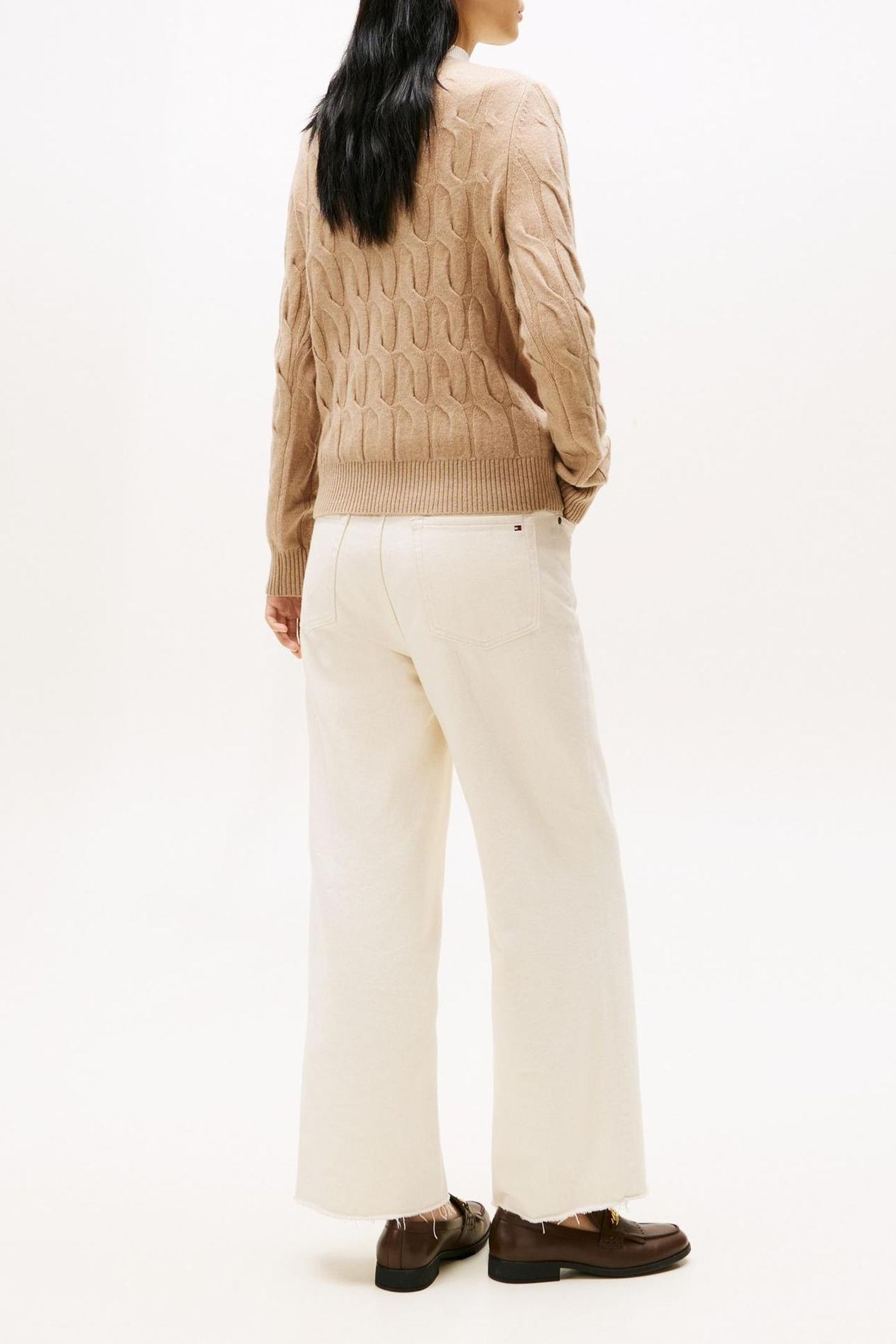 SOFT WOOL CABLE C-NECK SAFARI CANVAS HEATHER 3