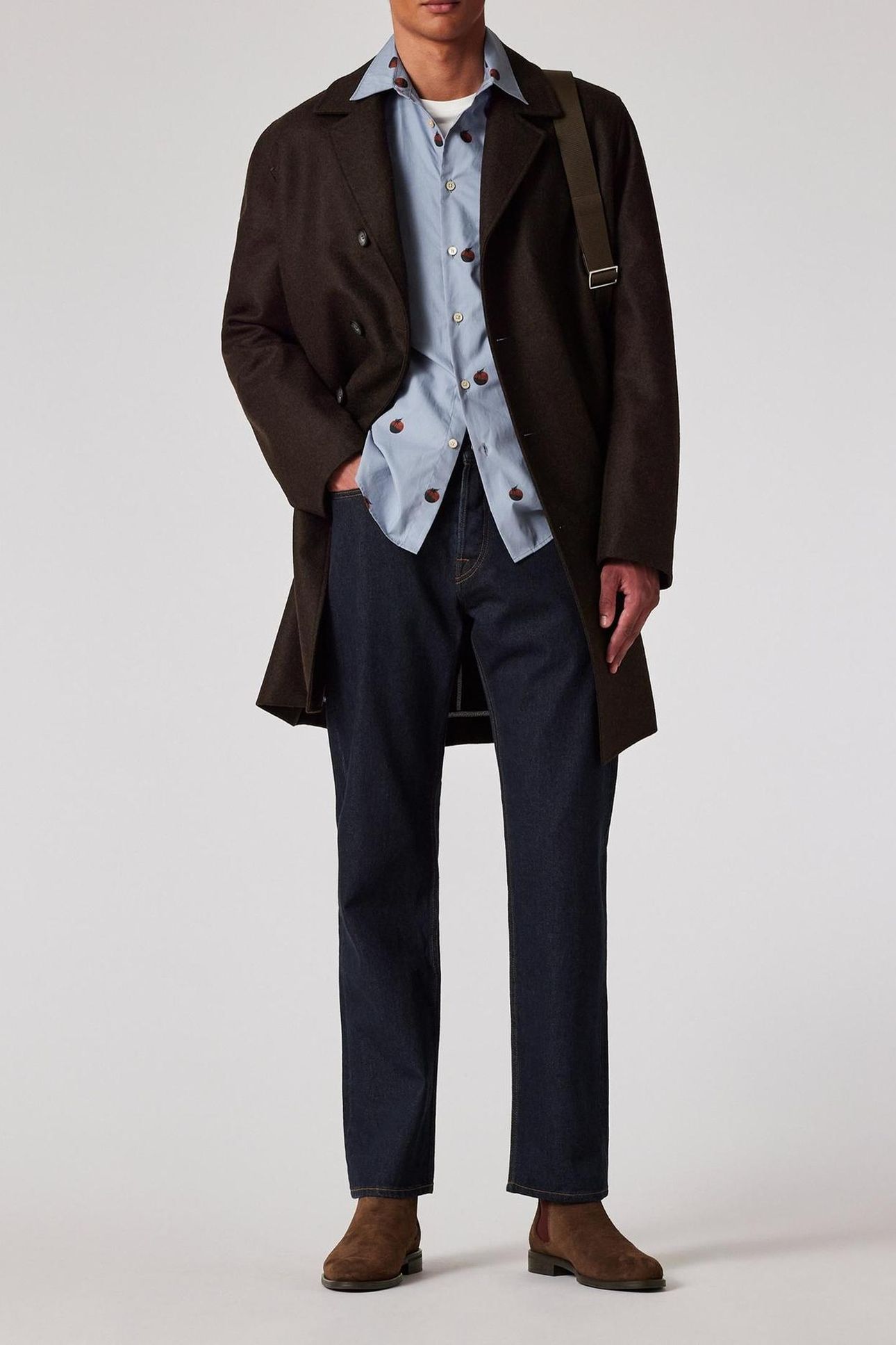 MENS WOOL COAT BROWN 2