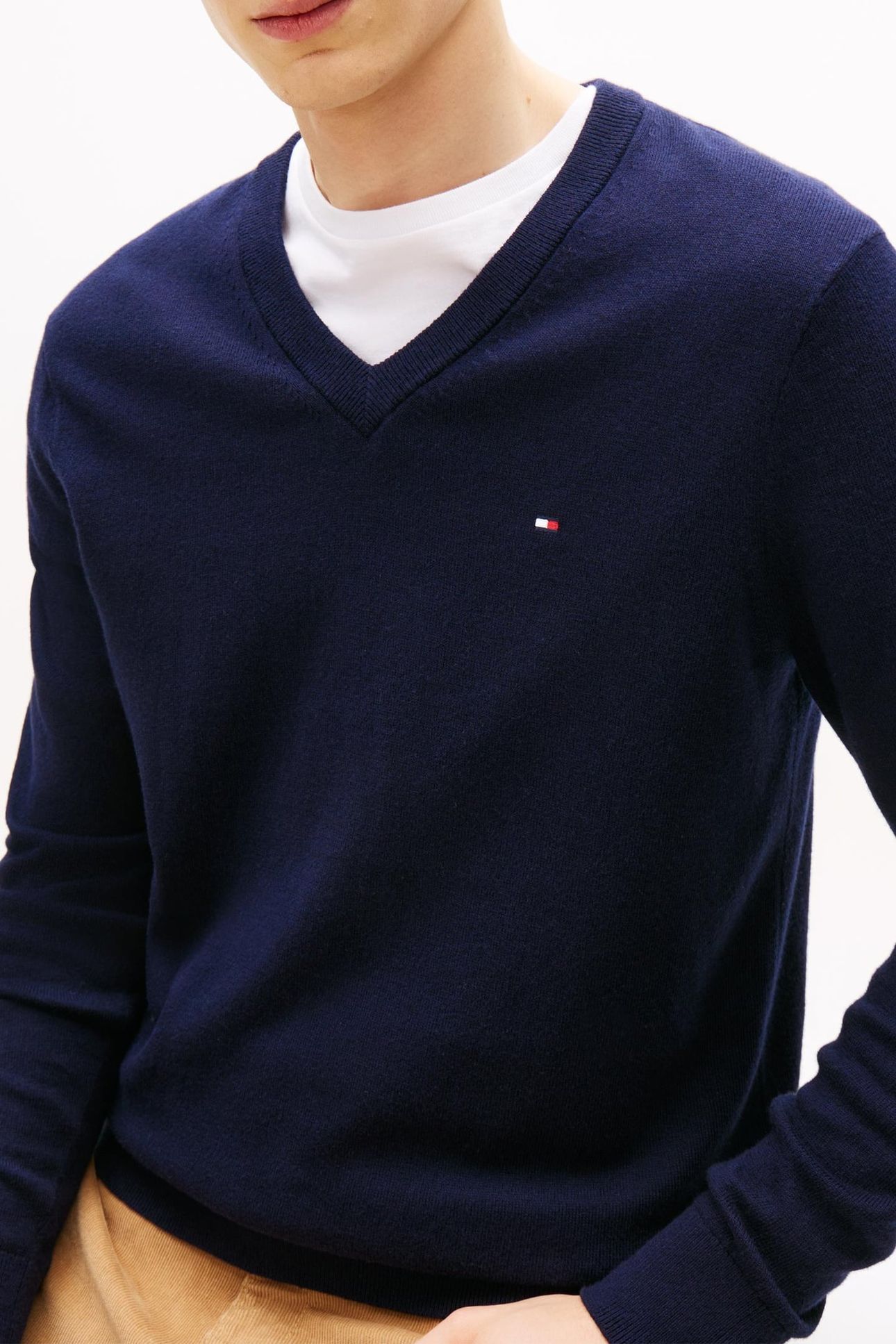 PIMA COTTON CASHMERE SWEATER NAVY BLUE 5