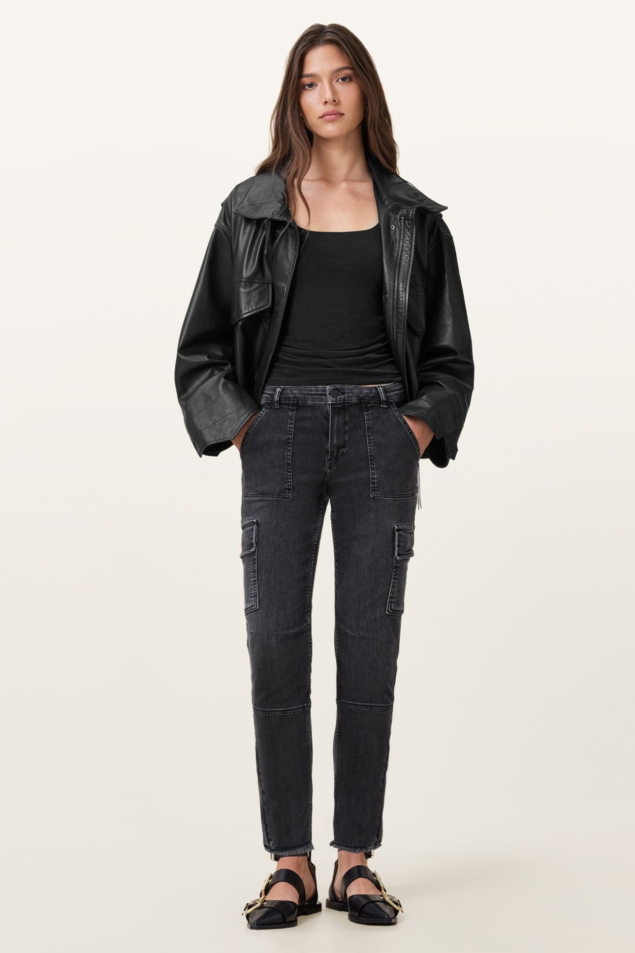 DURAN SKINNY CARGO WASHED BLACK 1
