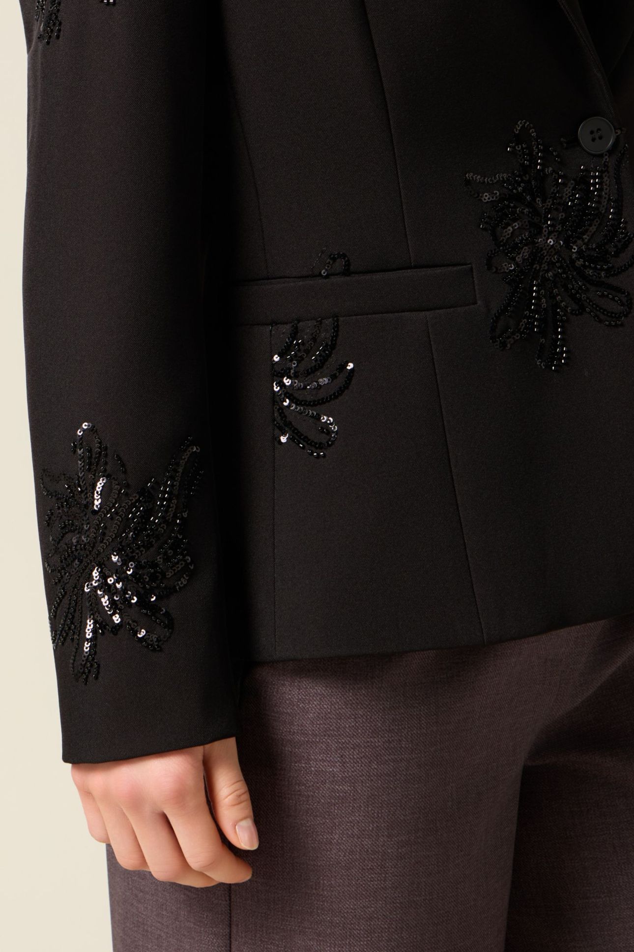 BLAZER WITH SEQUIN EMBROIDERY BLACK 4